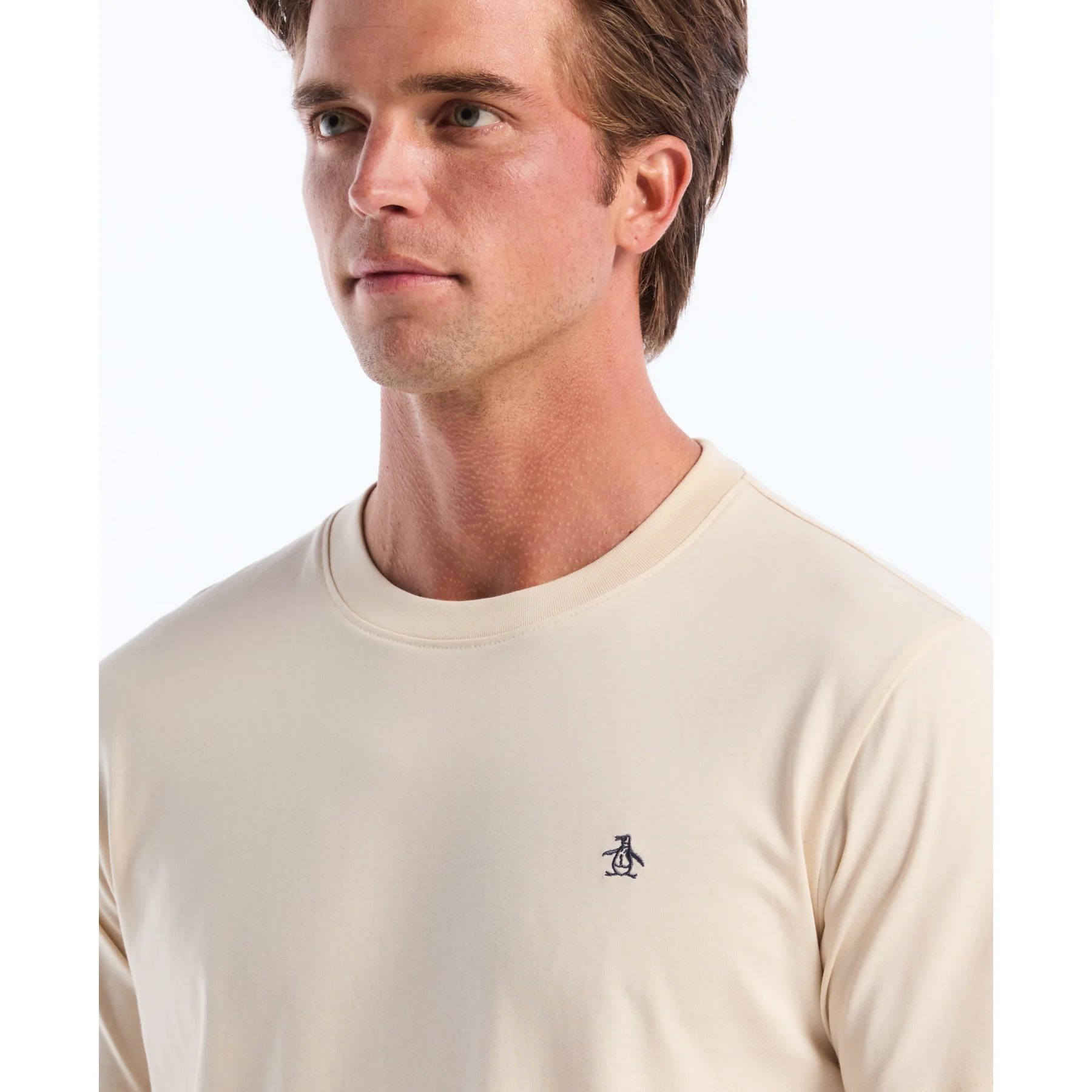 Pin Point Embroidered Logo T-Shirt In Birch - Image 3