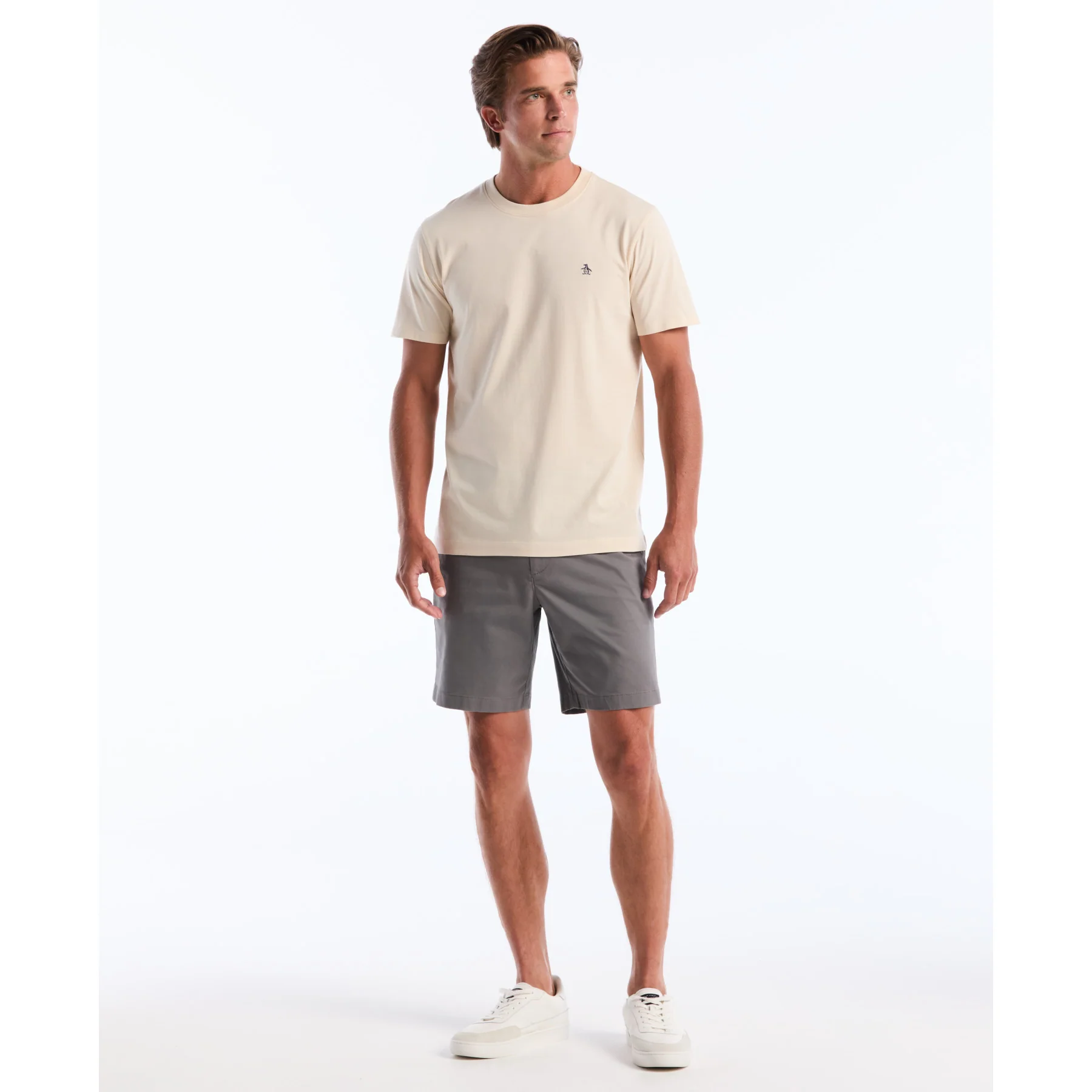 Pin Point Embroidered Logo T-Shirt In Birch - Image 4