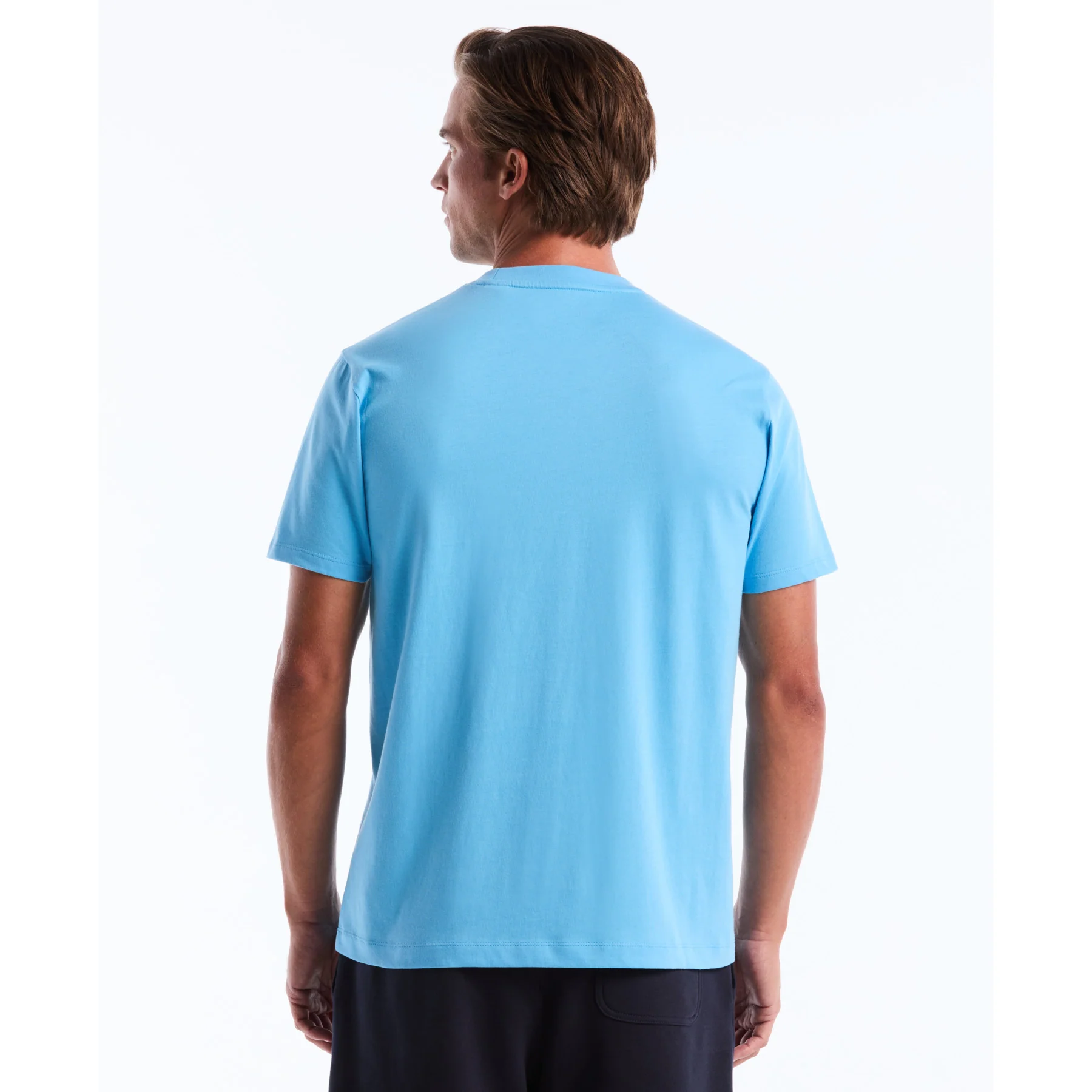 Pin Point Embroidered Logo T-Shirt In Bonnie Blue - Image 2