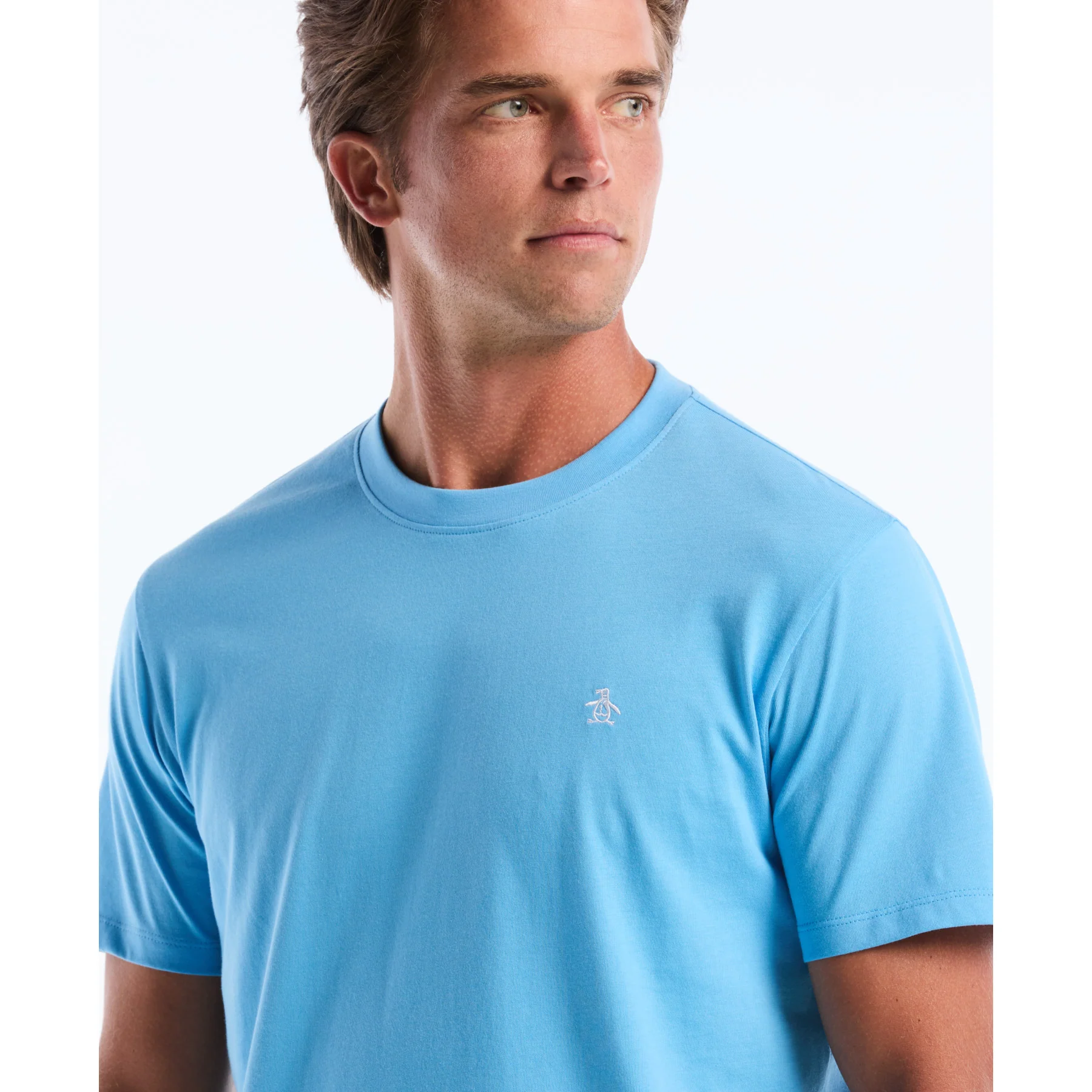 Pin Point Embroidered Logo T-Shirt In Bonnie Blue - Image 3