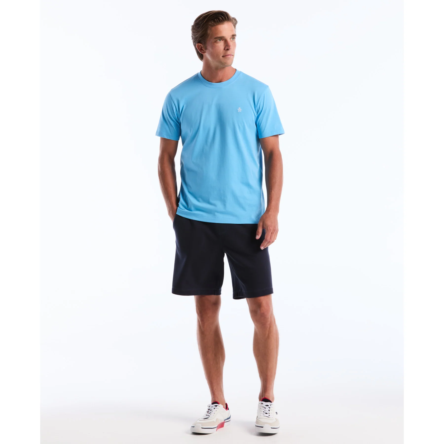 Pin Point Embroidered Logo T-Shirt In Bonnie Blue - Image 4