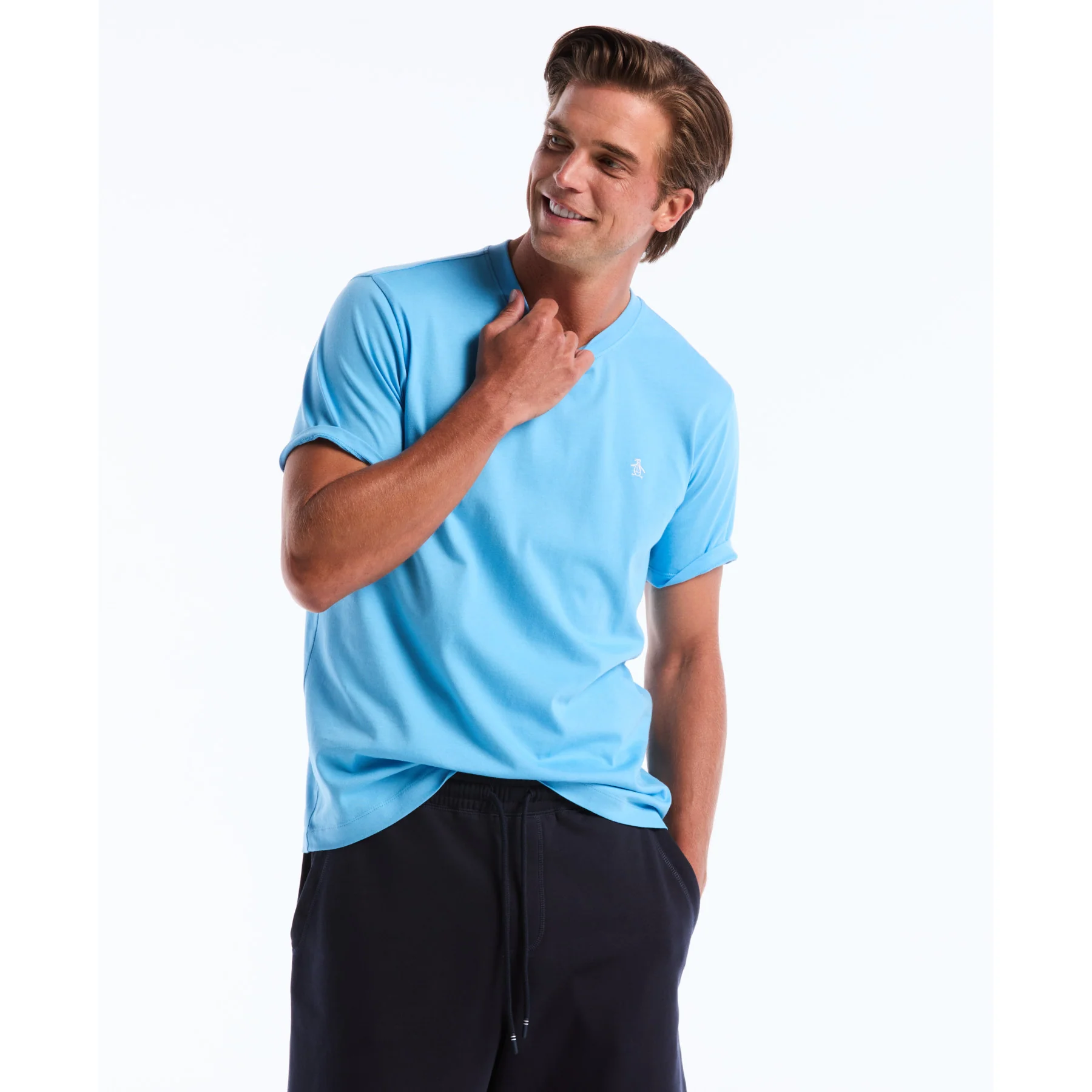 Pin Point Embroidered Logo T-Shirt In Bonnie Blue - Image 5