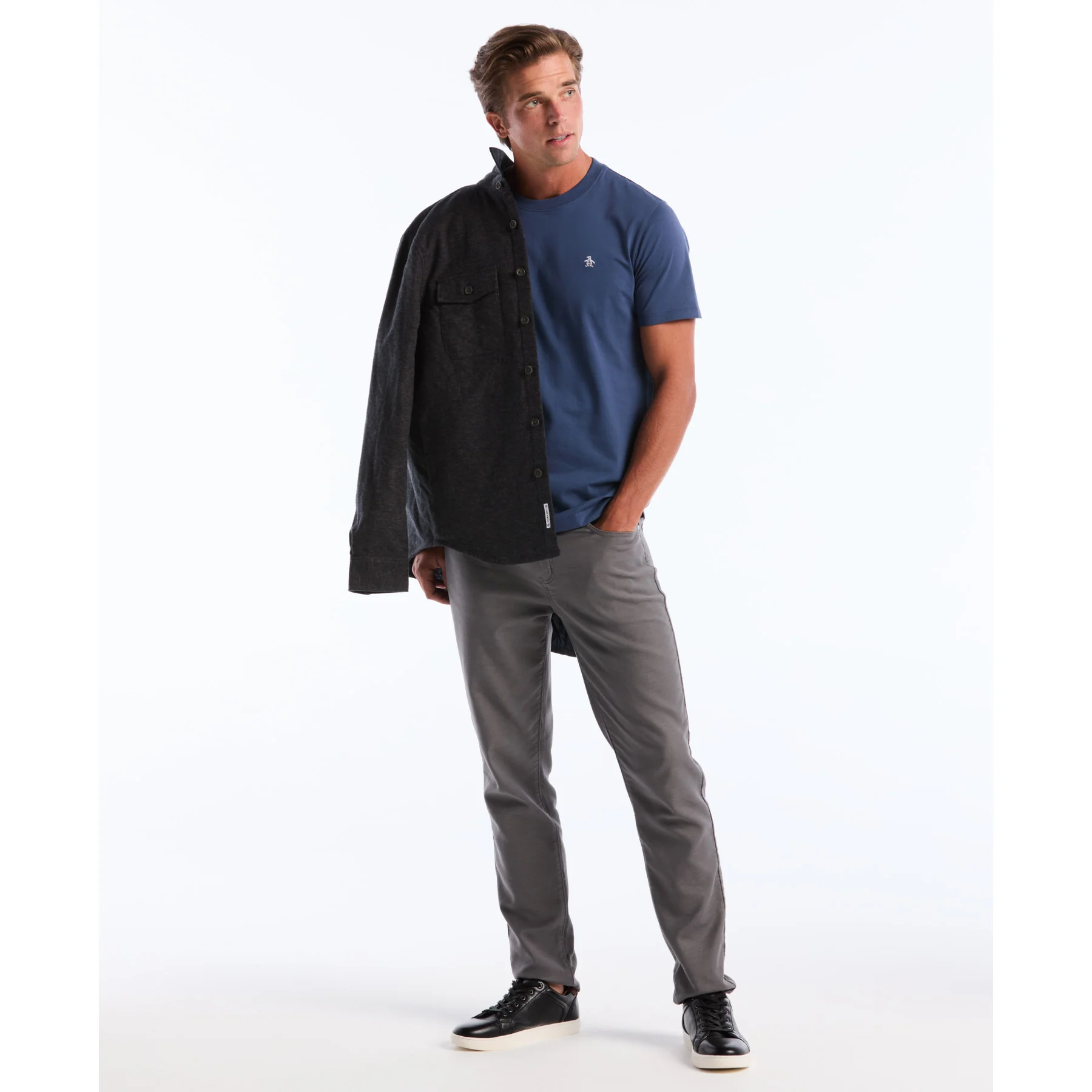 Pin Point Embroidered Logo T-Shirt In Sargasso Sea - Image 6