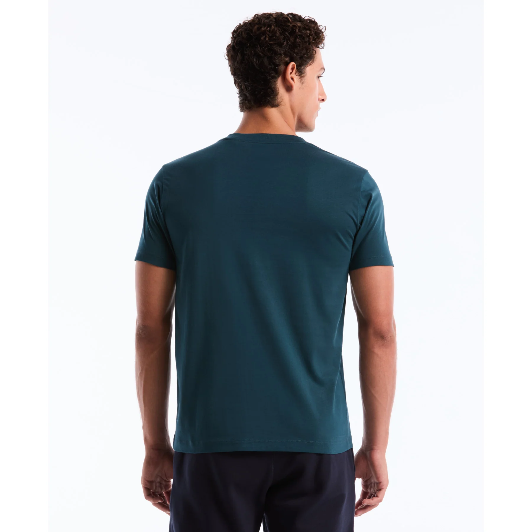 Pin Point Embroidered Logo T-Shirt In Reflecting Pond - Image 2
