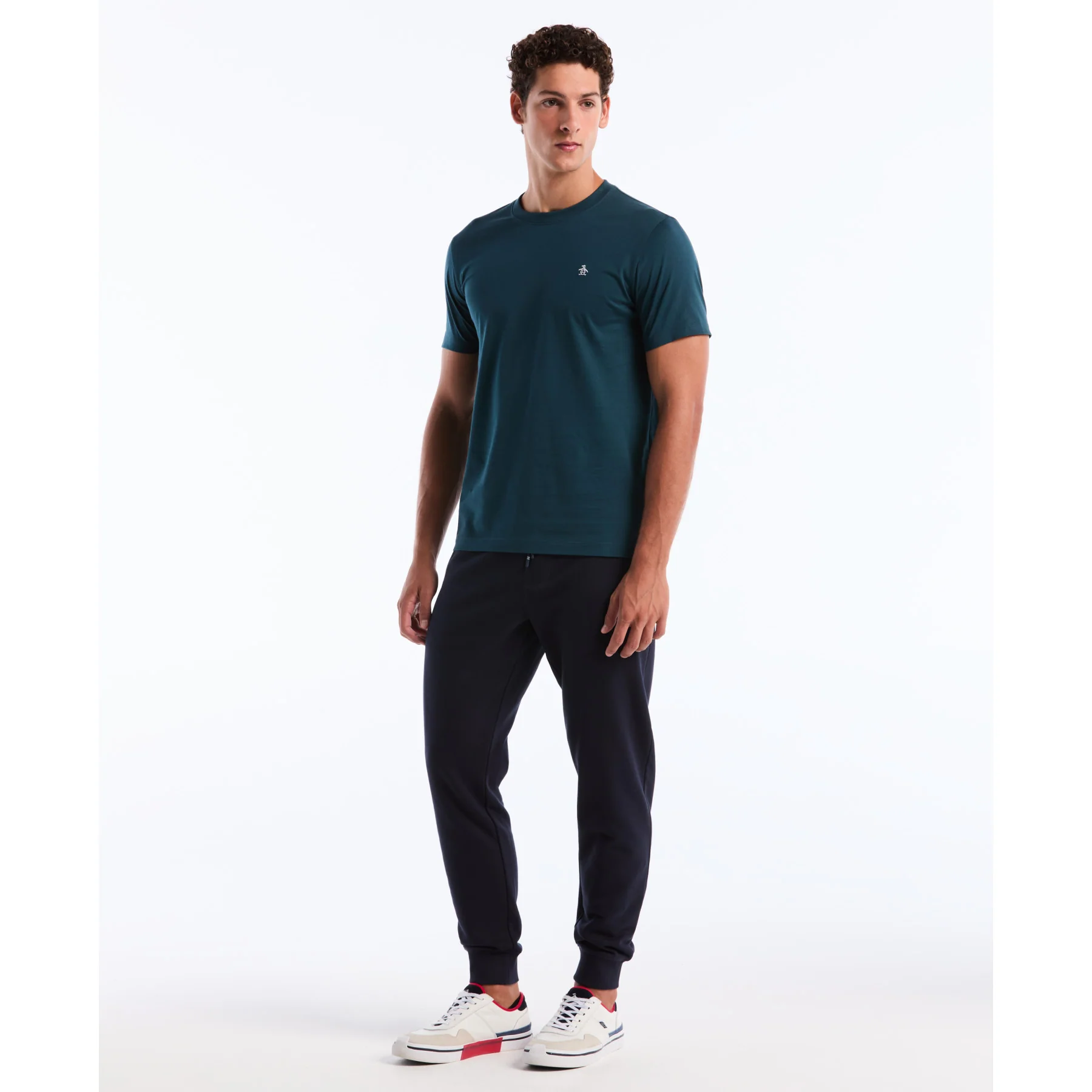 Pin Point Embroidered Logo T-Shirt In Reflecting Pond - Image 4