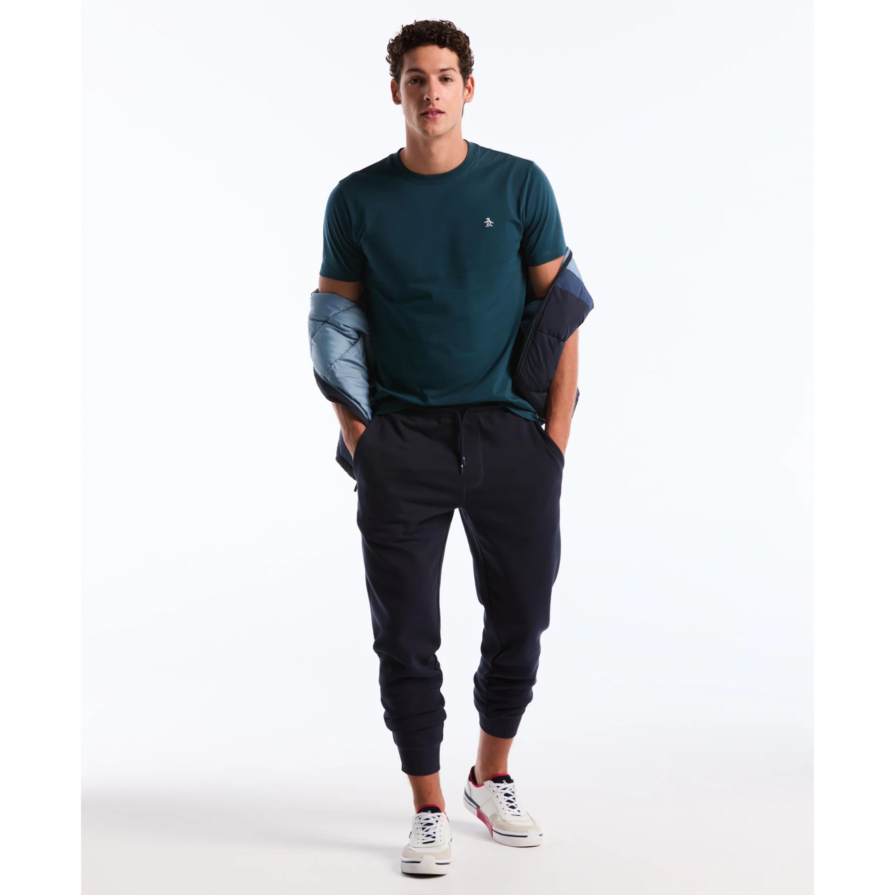 Pin Point Embroidered Logo T-Shirt In Reflecting Pond - Image 5