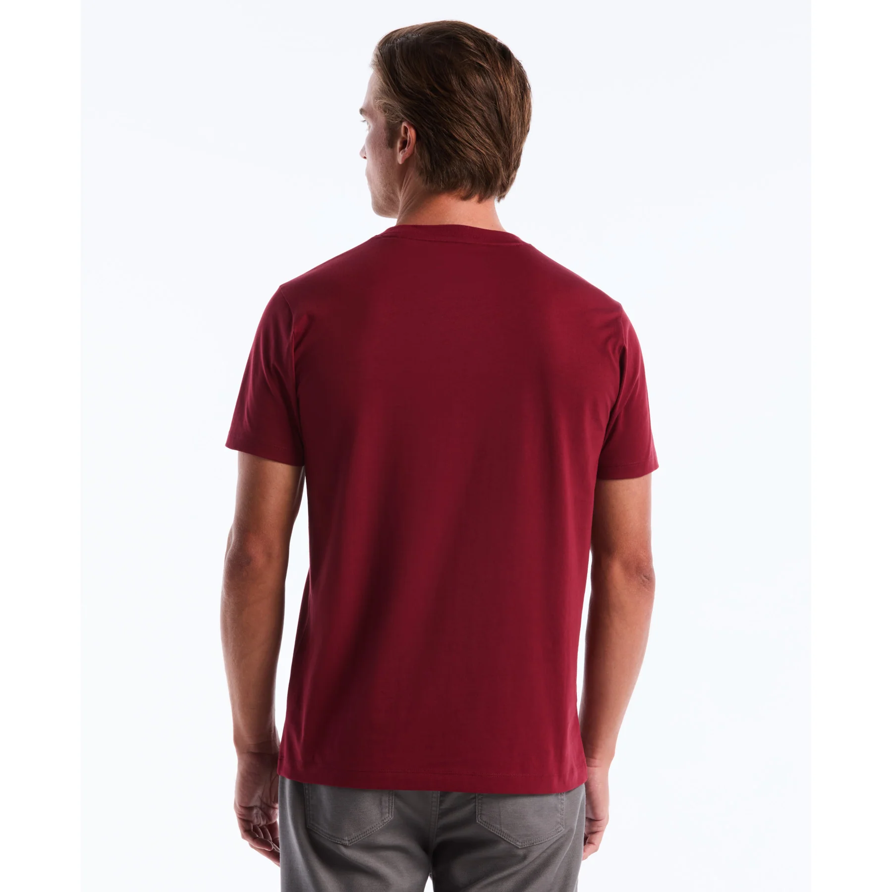 Pin Point Embroidered Logo T-Shirt In Cabernet - Image 2