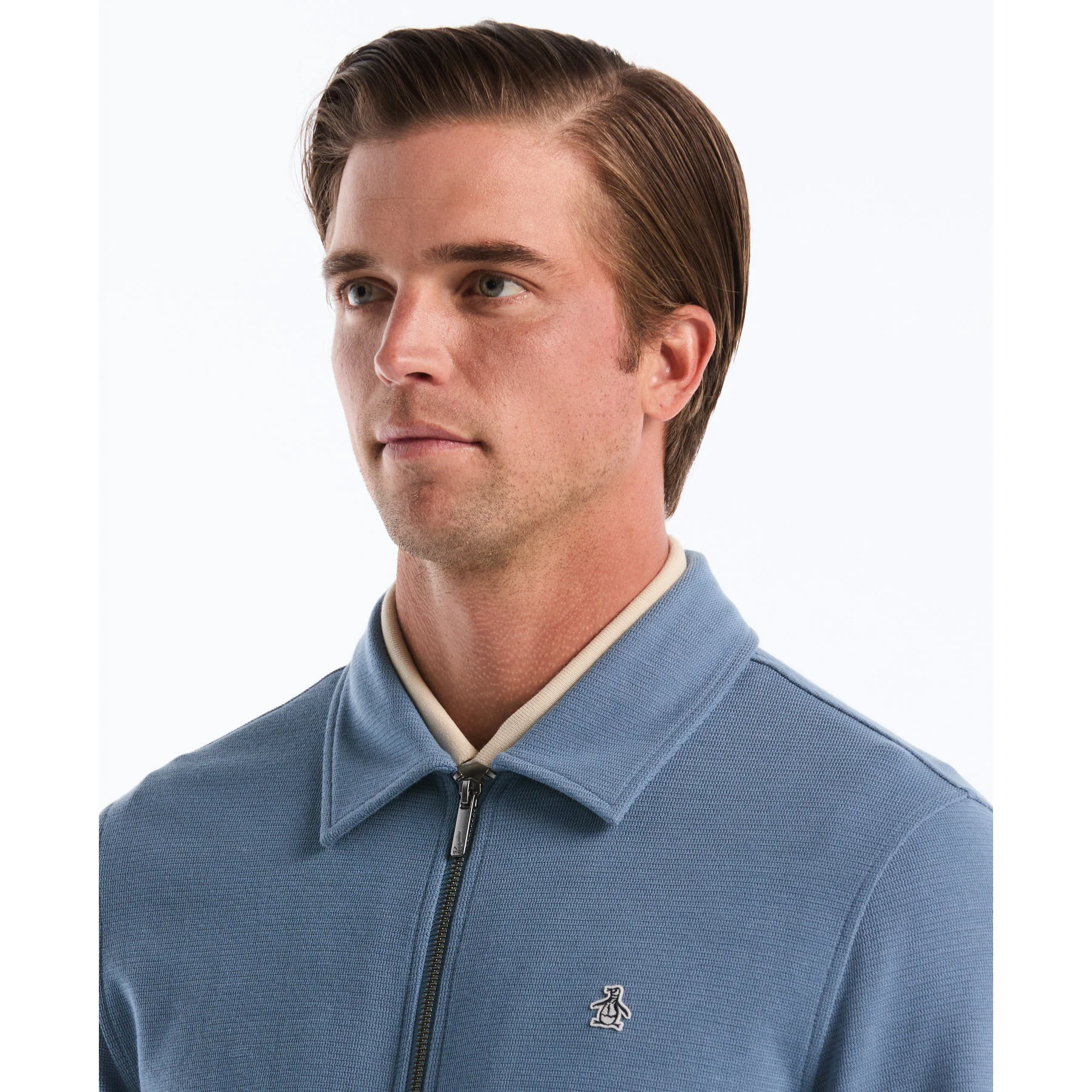 Piped Track Jacket In Copen Blue - Image 4
