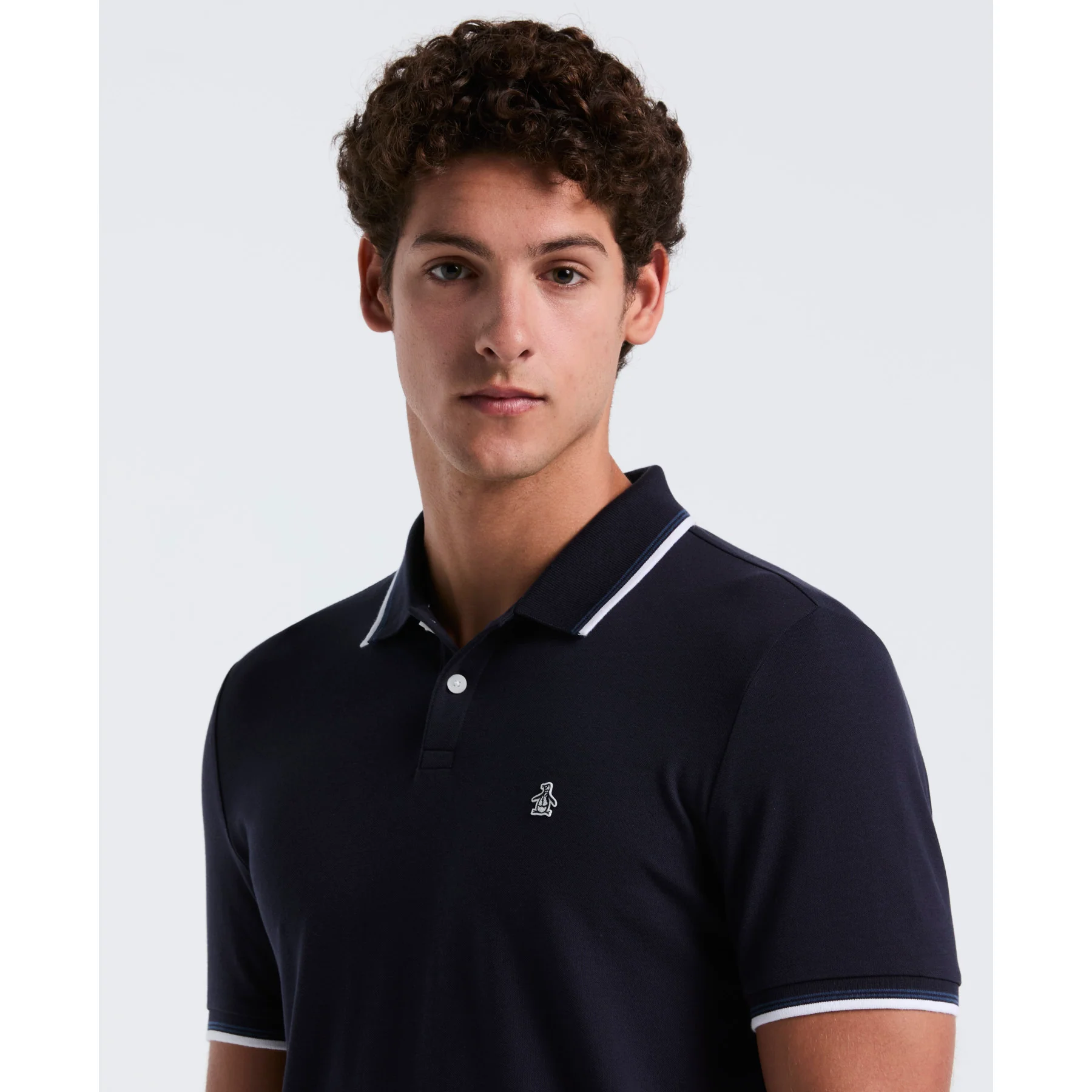 Tipped Pique Polo Shirt In Dark Sapphire - Image 4