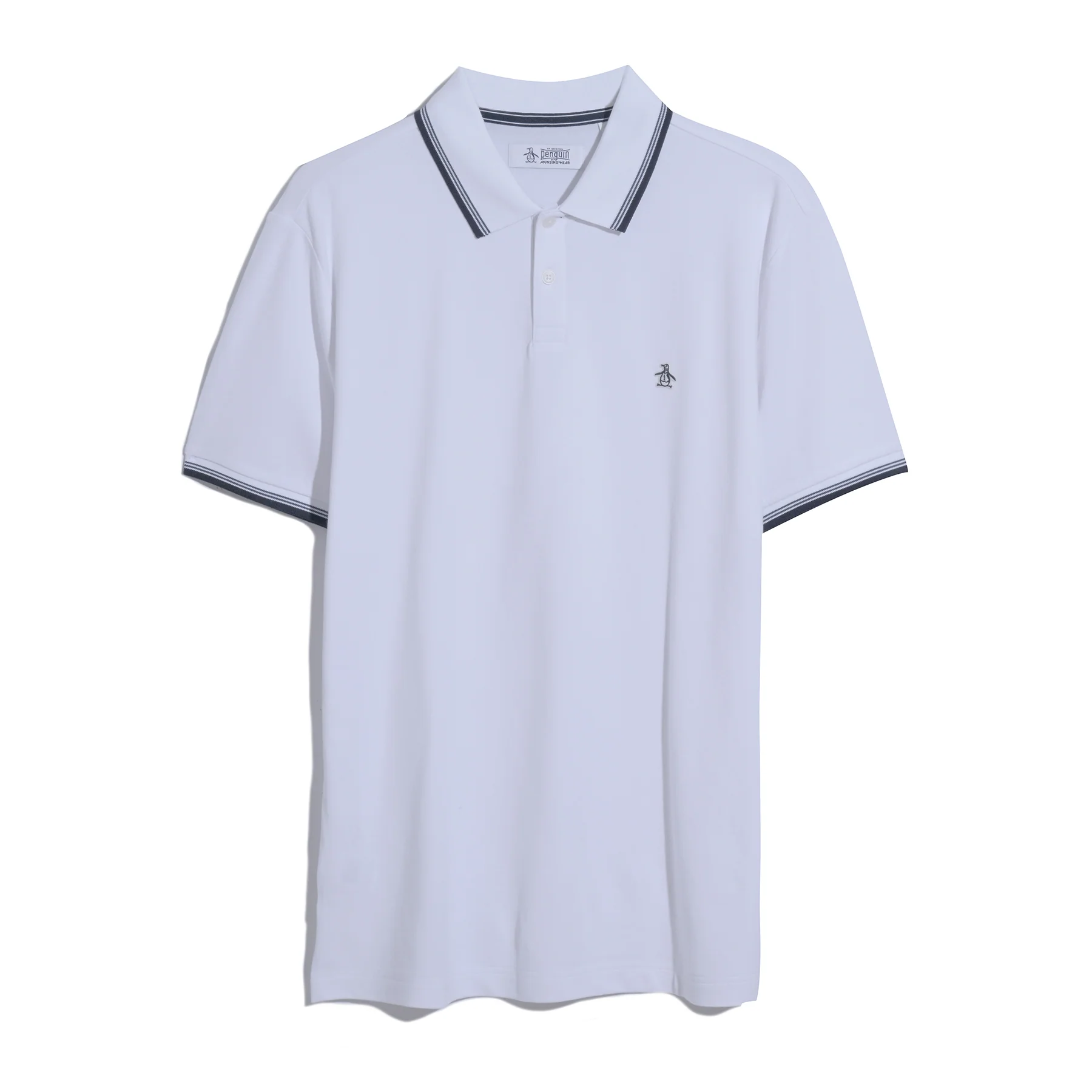 Tipped Pique Polo Shirt In Bright White - Image 5