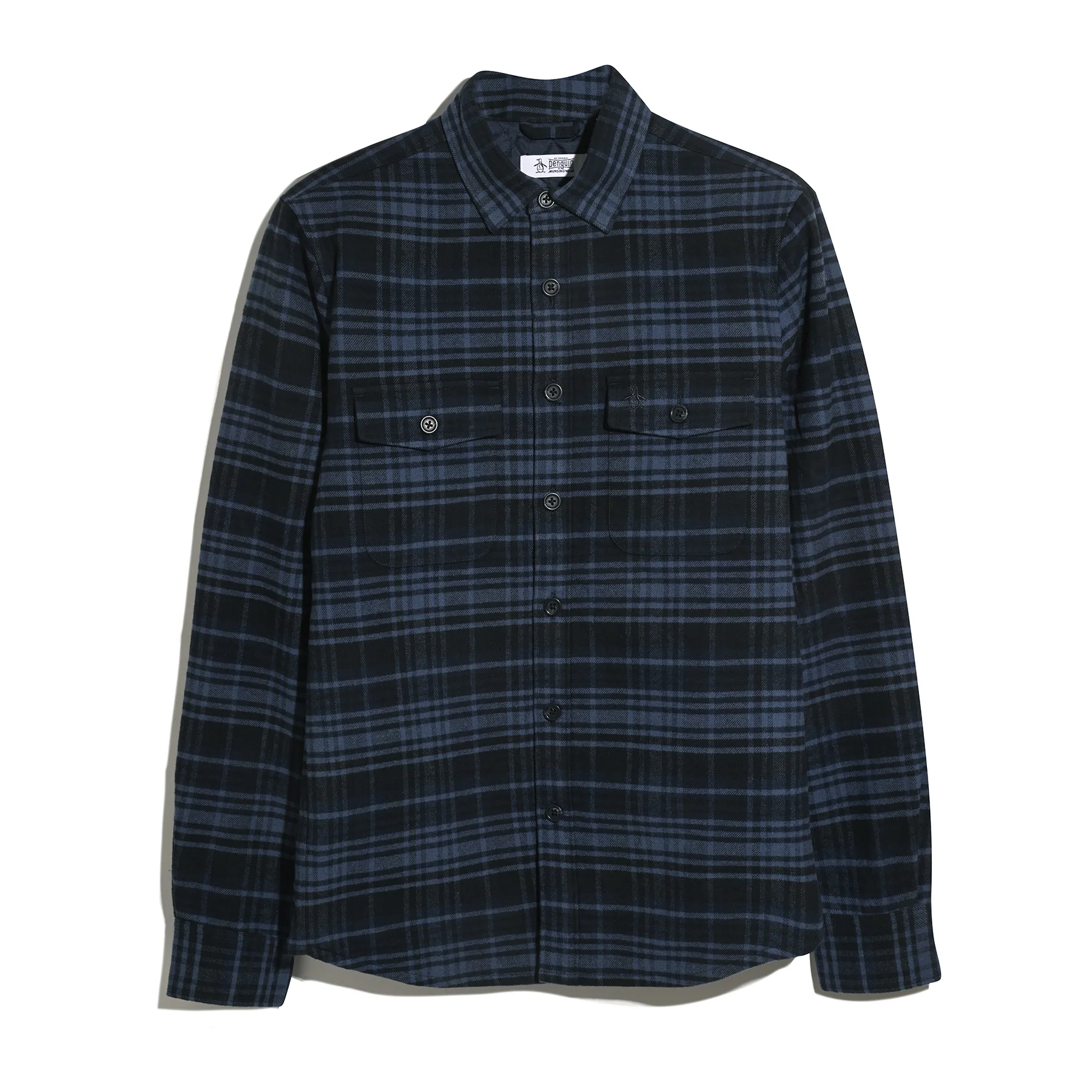 Plaid Flannel Shacket In Dark Sapphire - Image 6