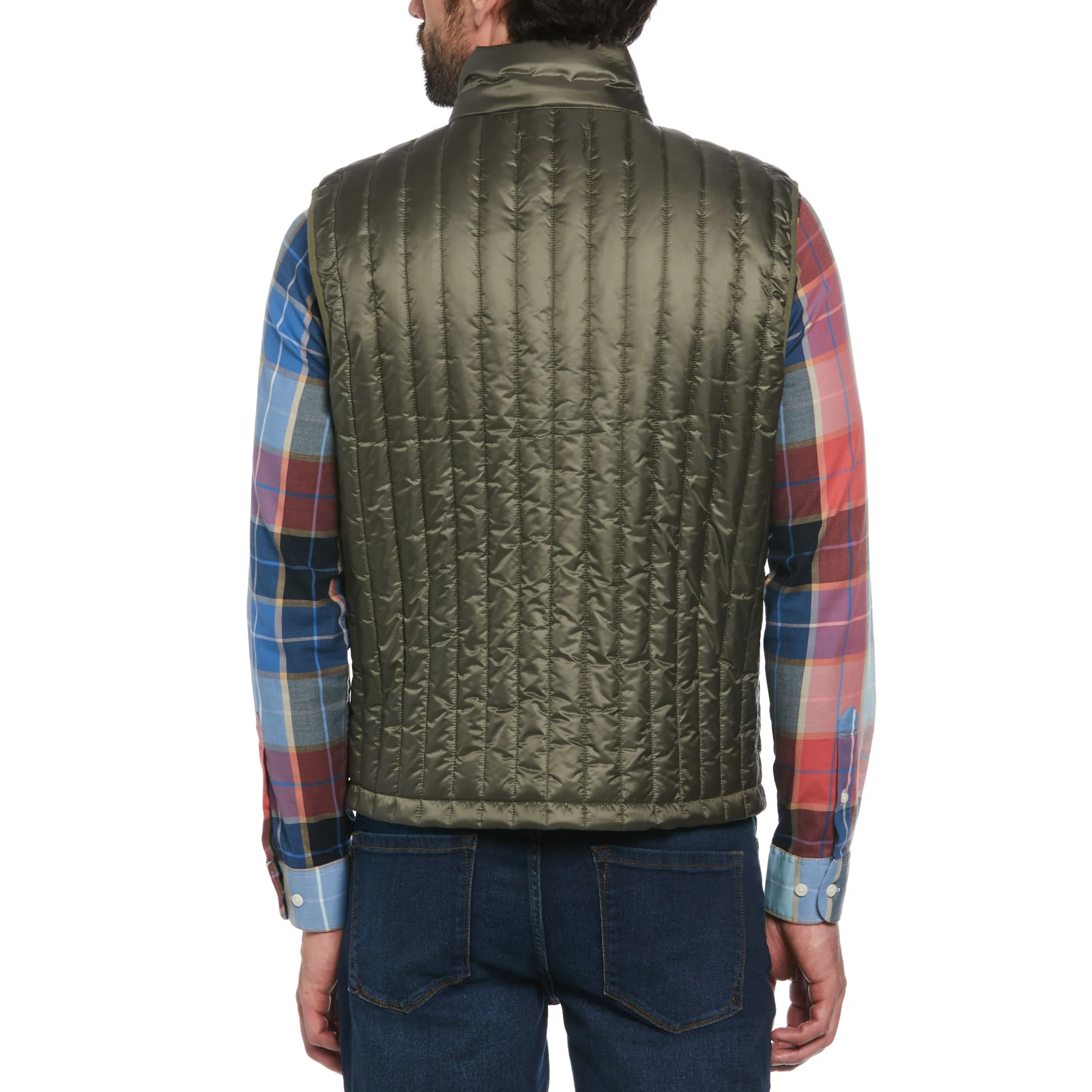Quilted Gilet In Dusty Olive - Image 2