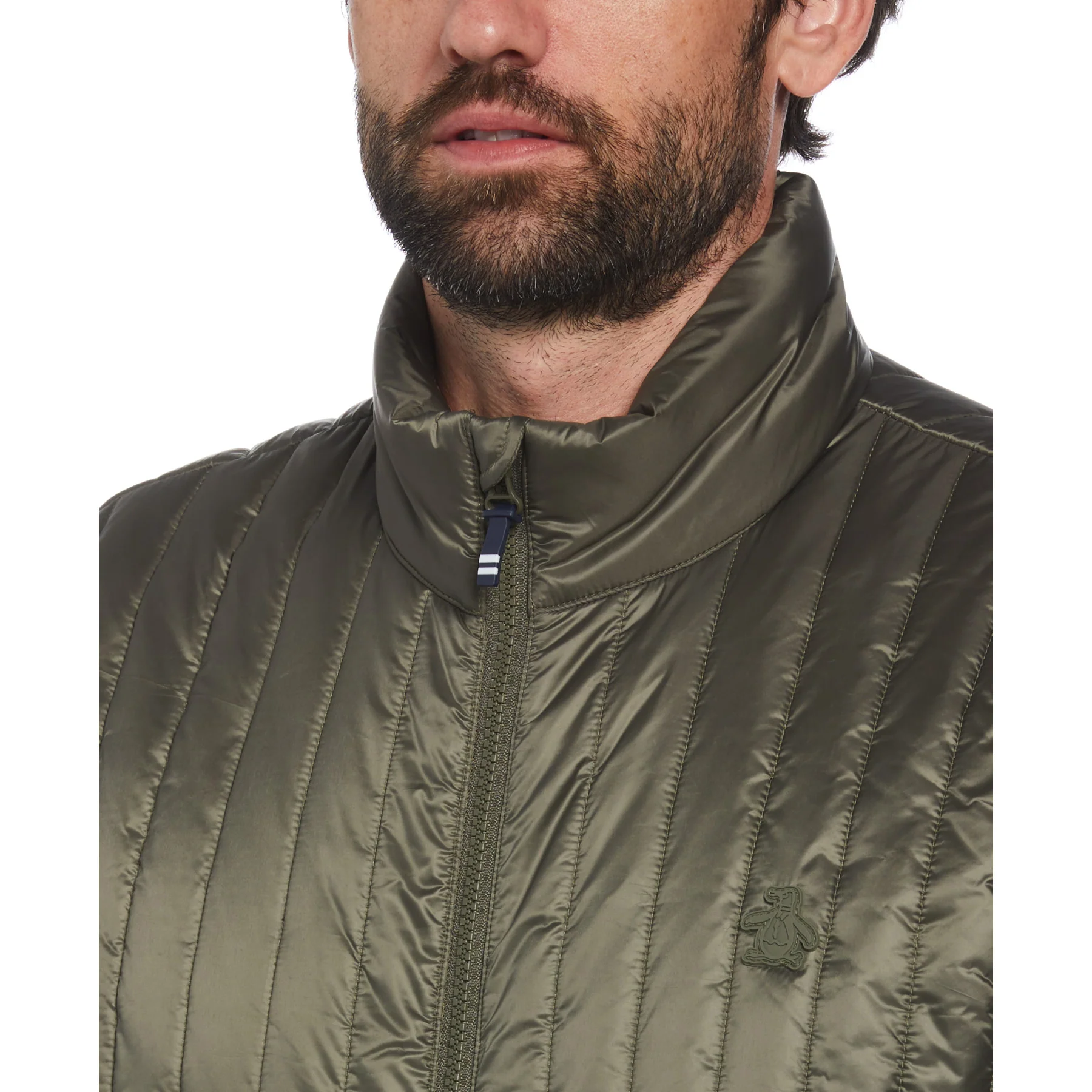 Quilted Gilet In Dusty Olive - Image 3