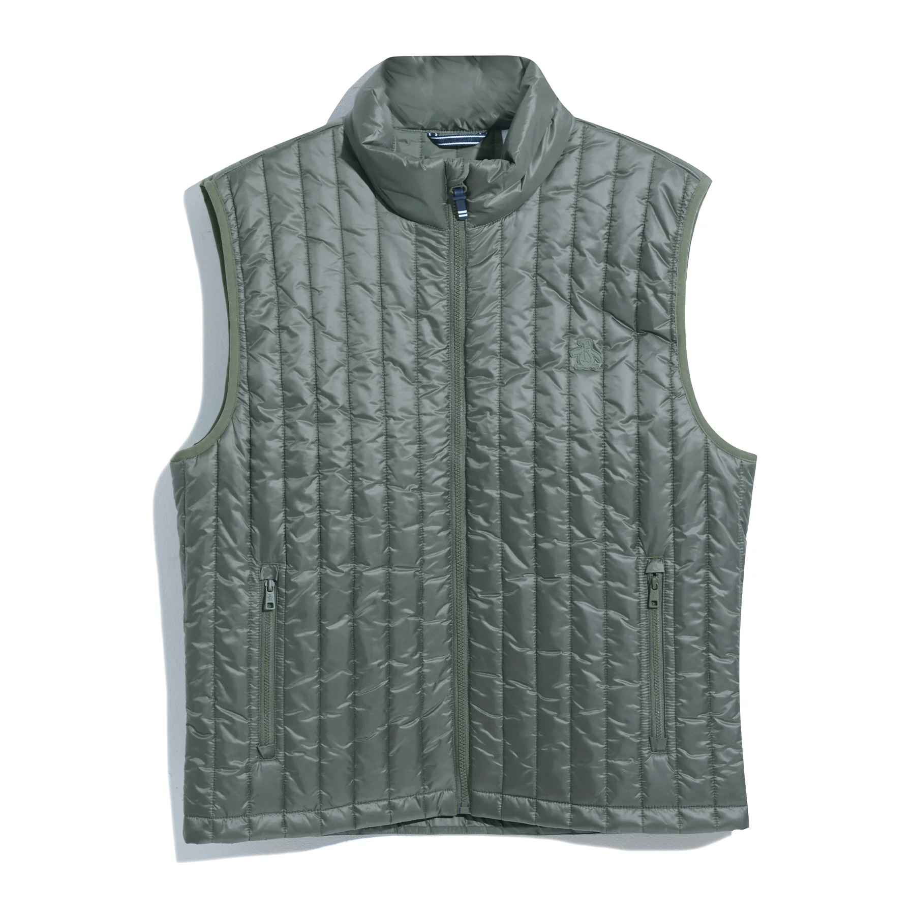 Quilted Gilet In Dusty Olive - Image 6