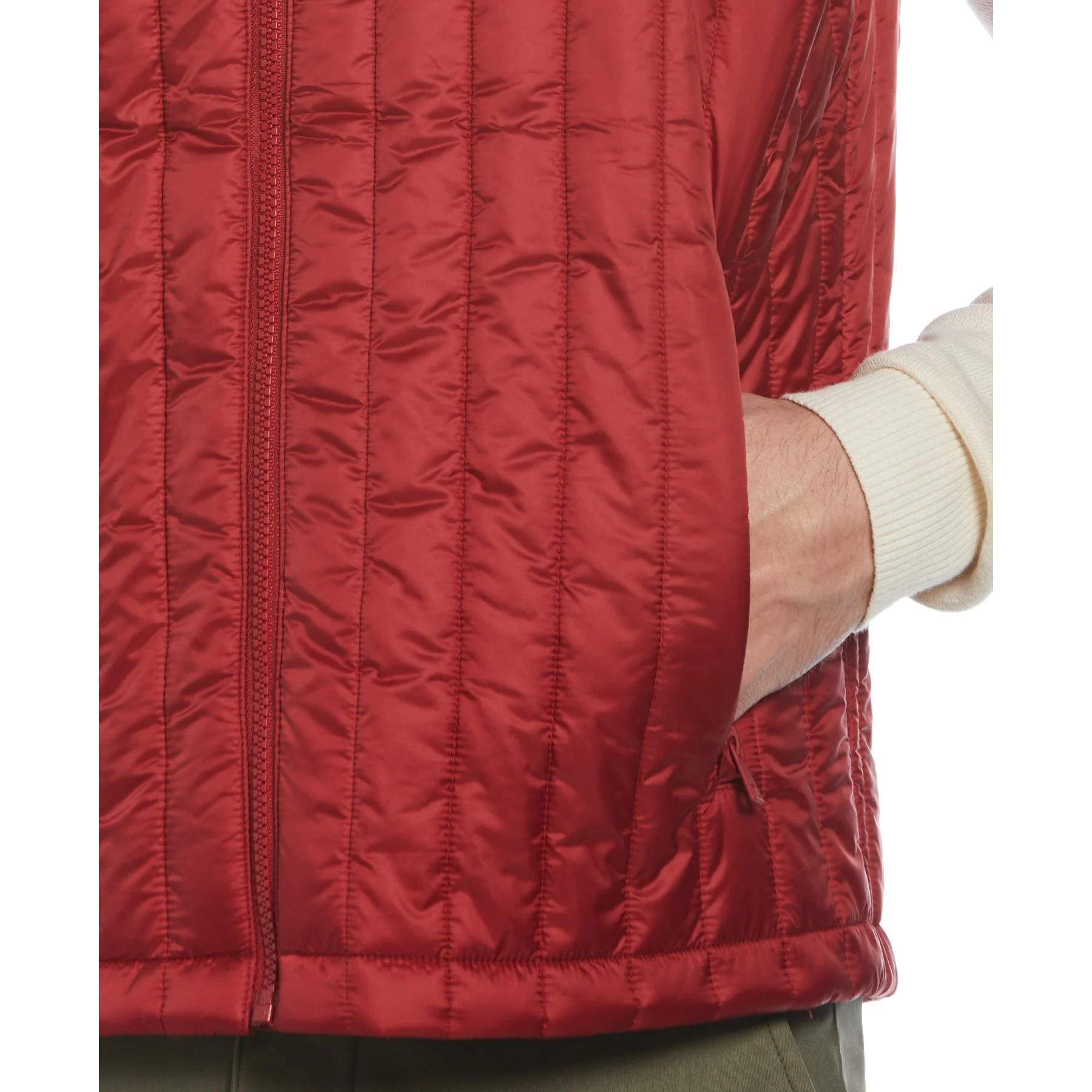 Quilted Gilet In Red Dahlia - Image 4