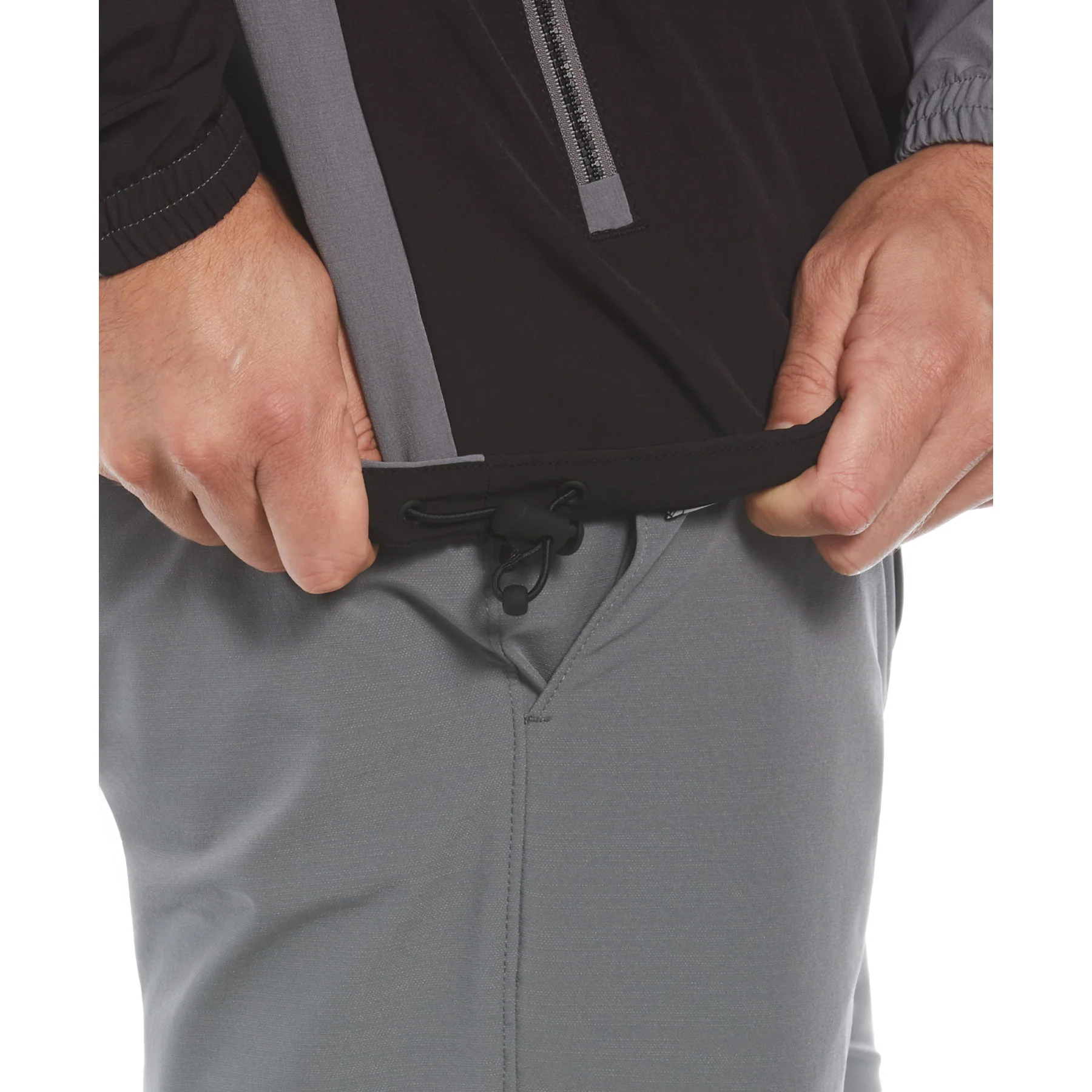 1/4 Zip Color Block Long Sleeve Golf Windbreaker Jacket In Caviar - Image 3