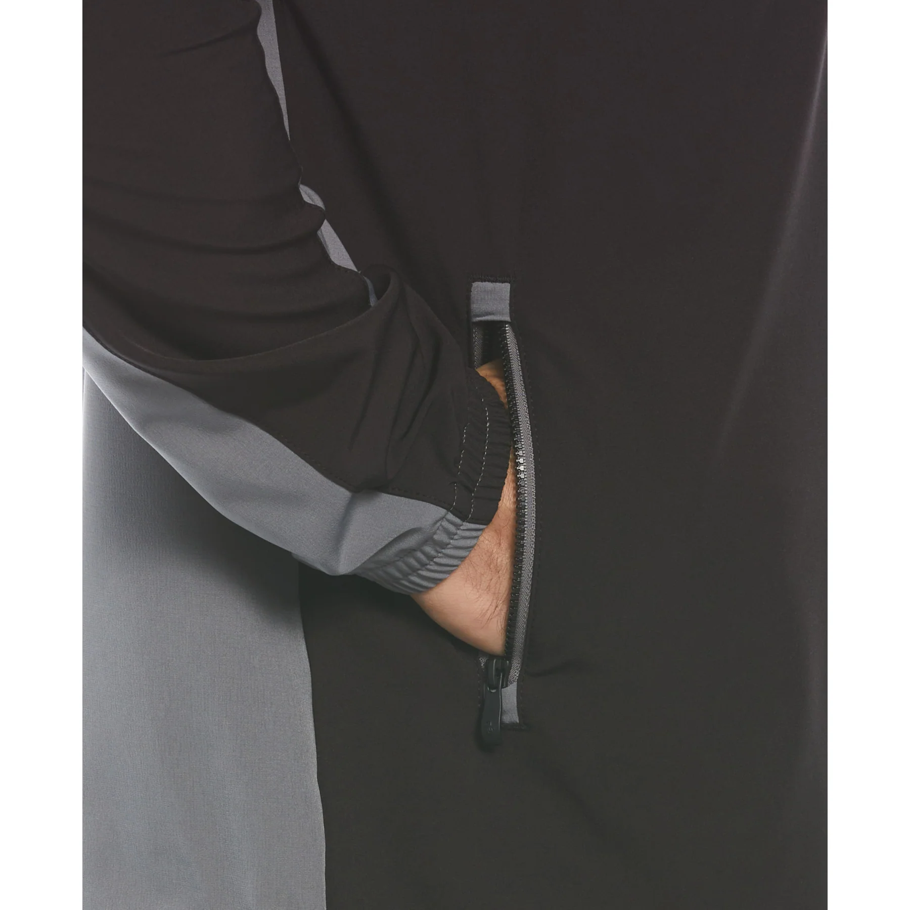 1/4 Zip Color Block Long Sleeve Golf Windbreaker Jacket In Caviar - Image 4