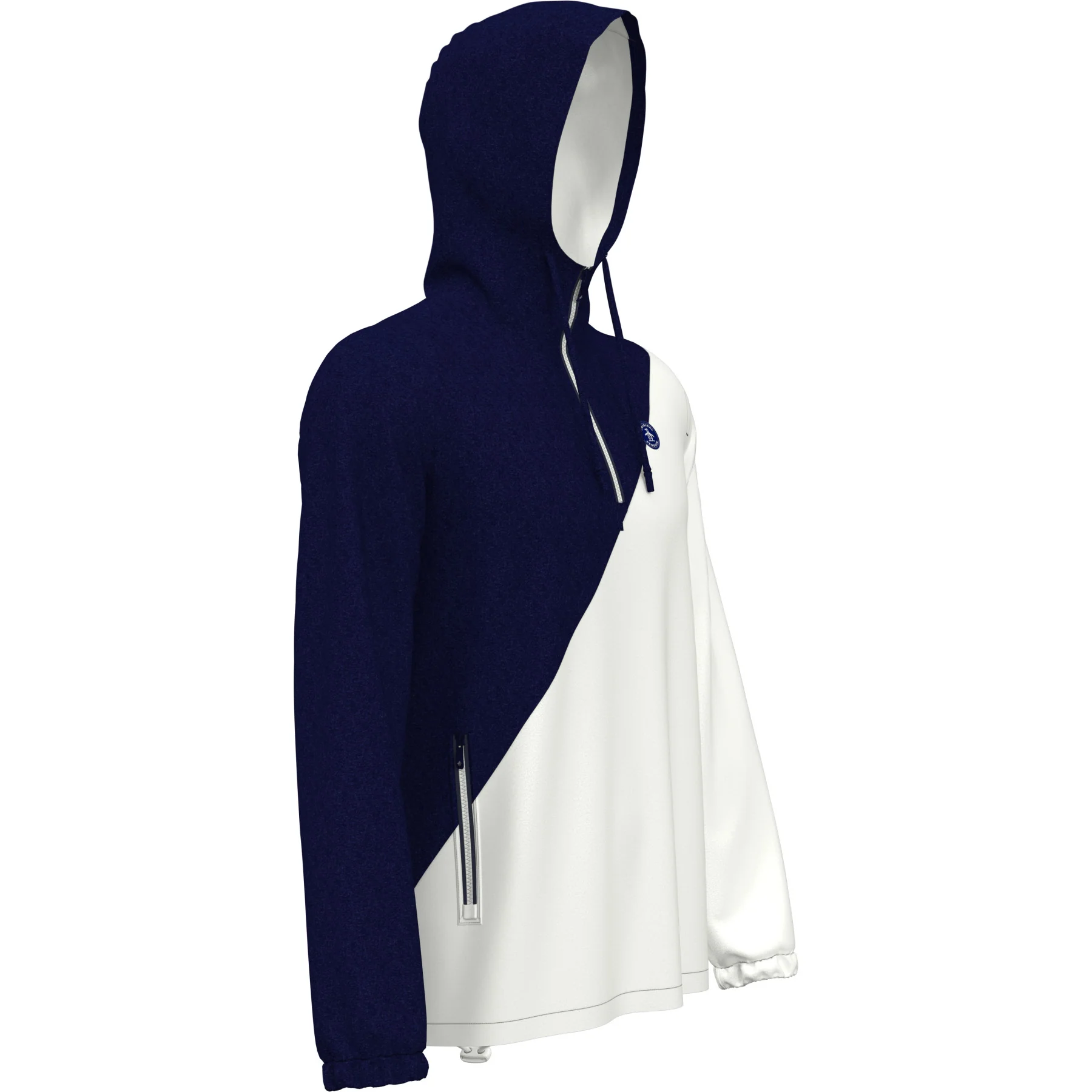 1/4 Zip Heritage Colour Block Tennis Jacket In Black Iris - Image 6