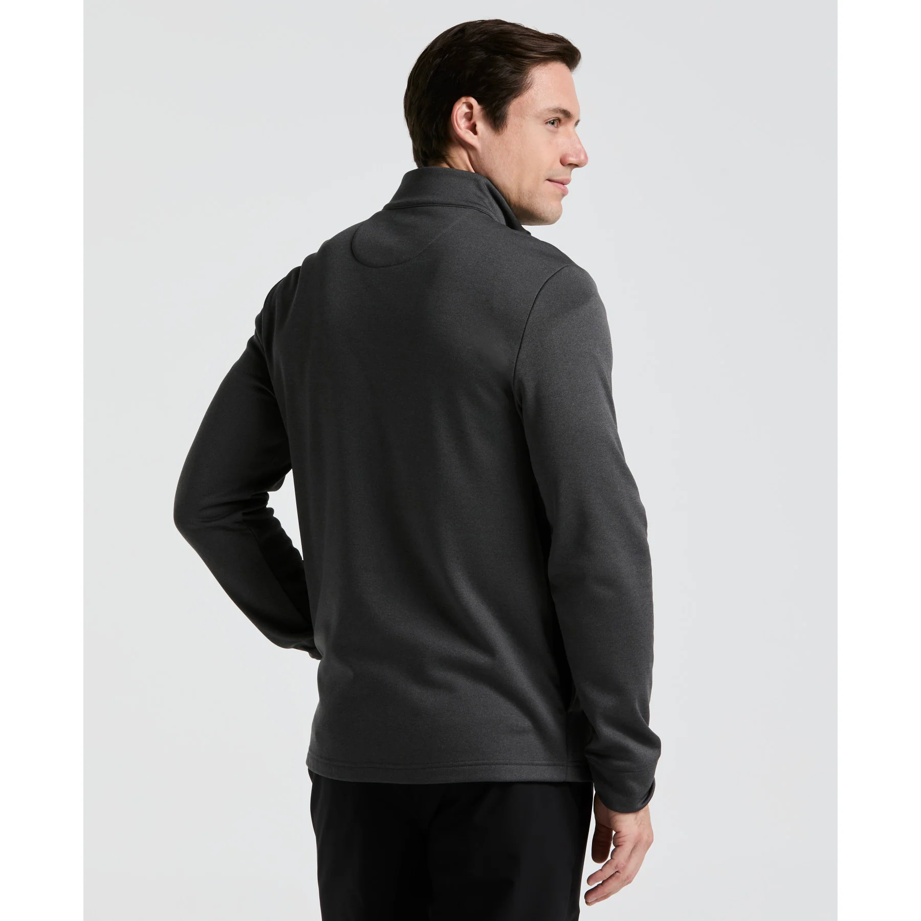 Quarter Zip Golf Pullover In Dark Caviar Heather - Image 2