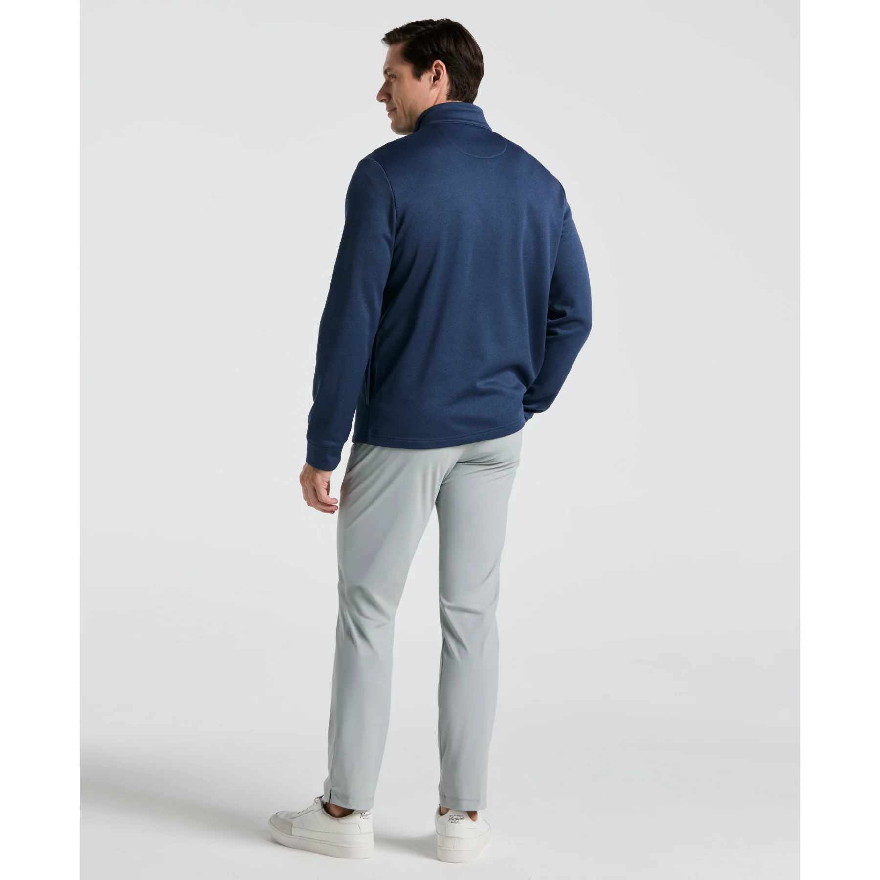 Quarter Zip Golf Pullover In Black Iris Bijou Heather - Image 2