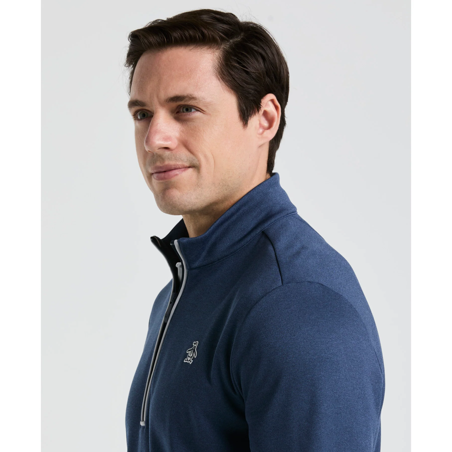 Quarter Zip Golf Pullover In Black Iris Bijou Heather - Image 3