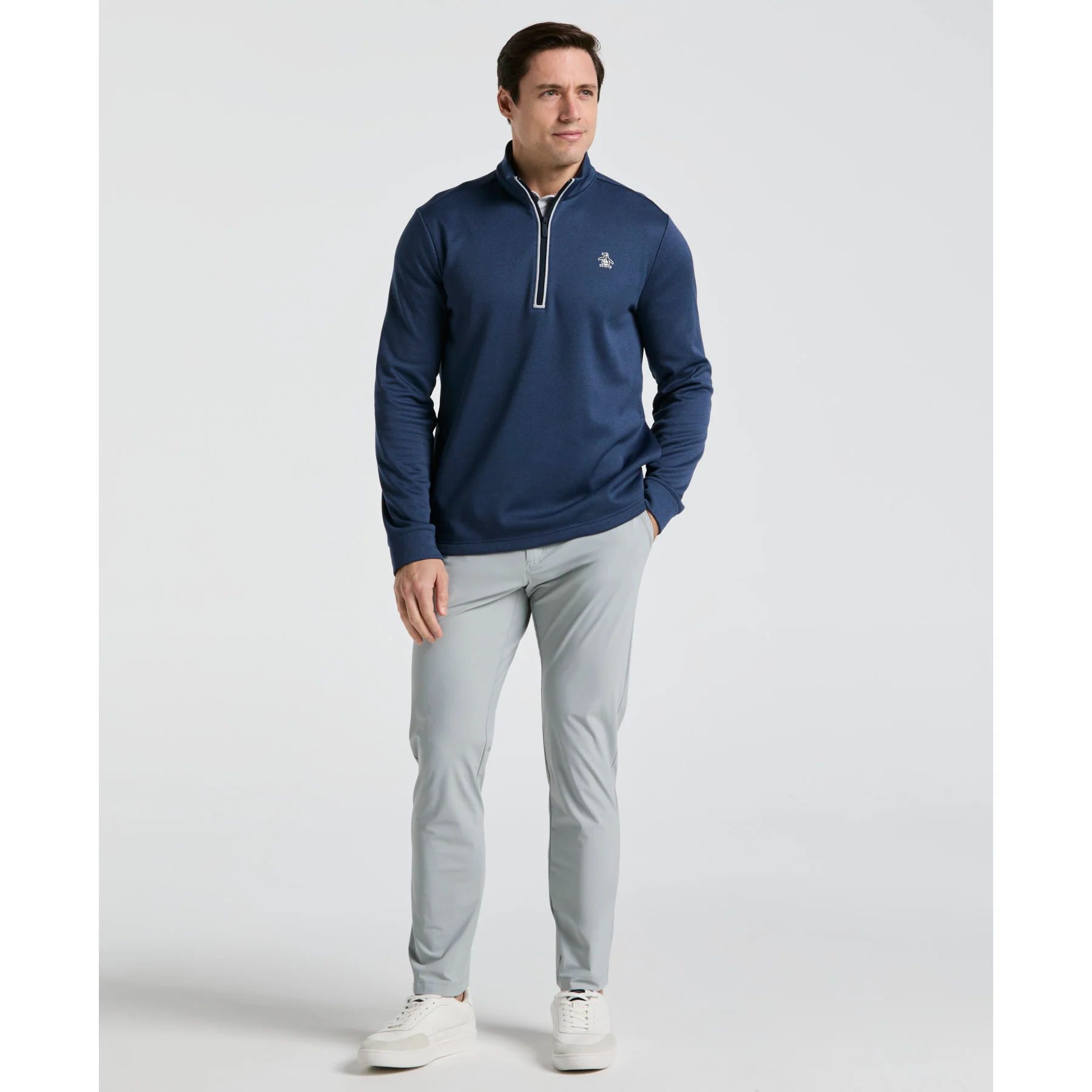 Quarter Zip Golf Pullover In Black Iris Bijou Heather - Image 4