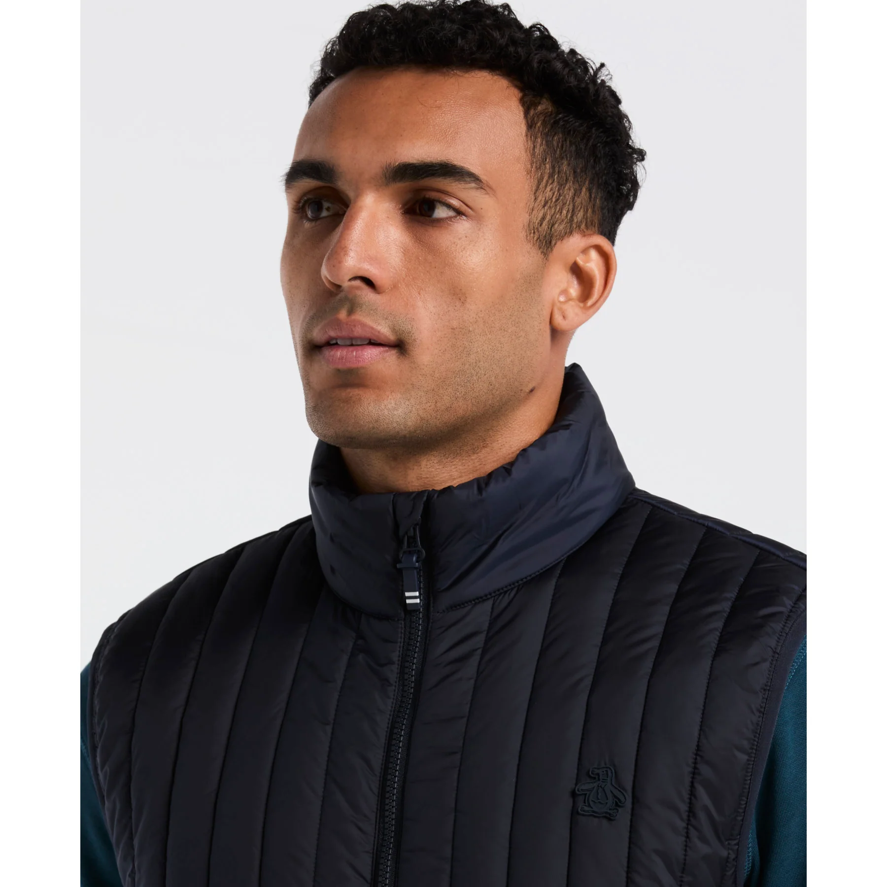 Quilted Gilet In Dark Sapphire - Image 3