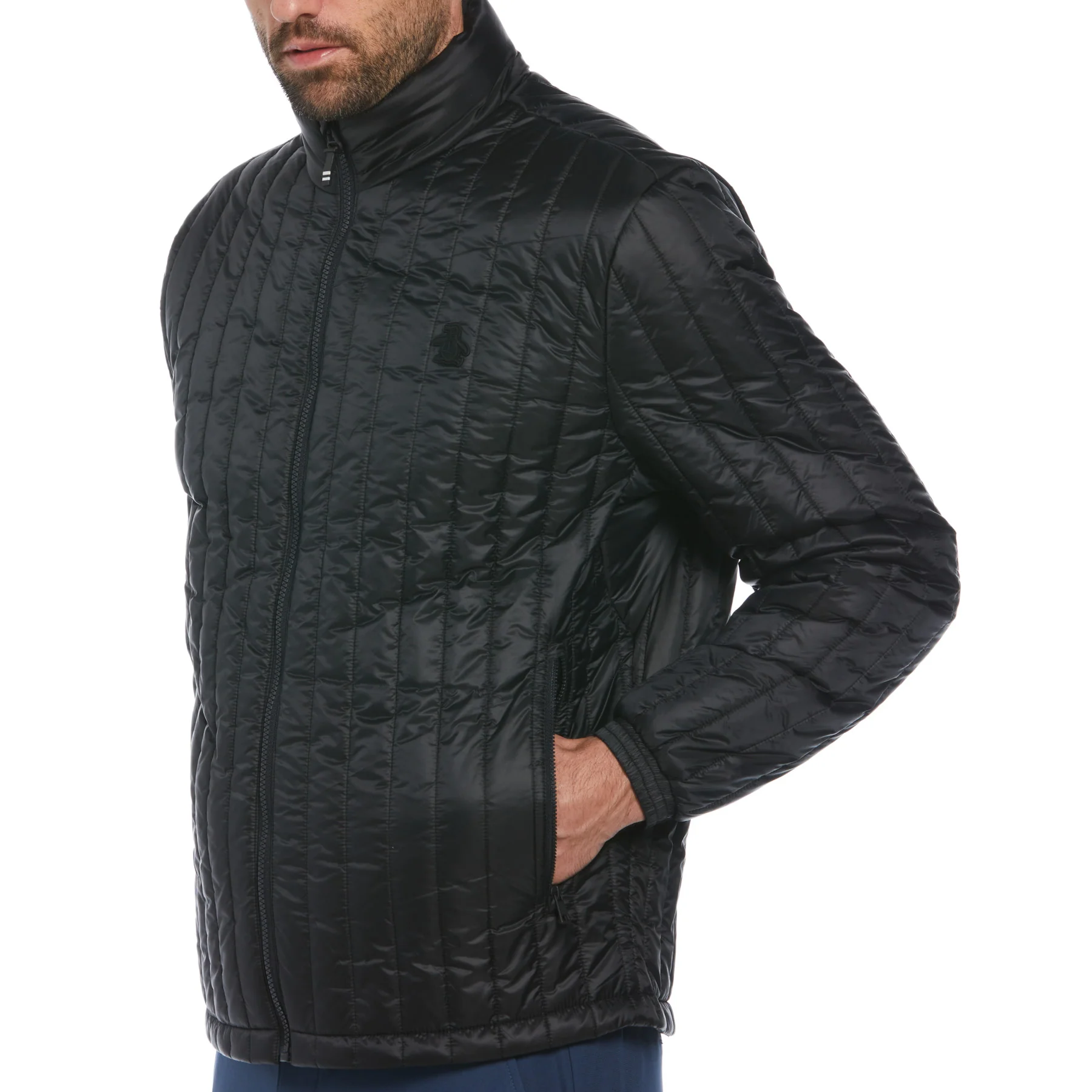 Quilted Jacket In True Black - Image 3