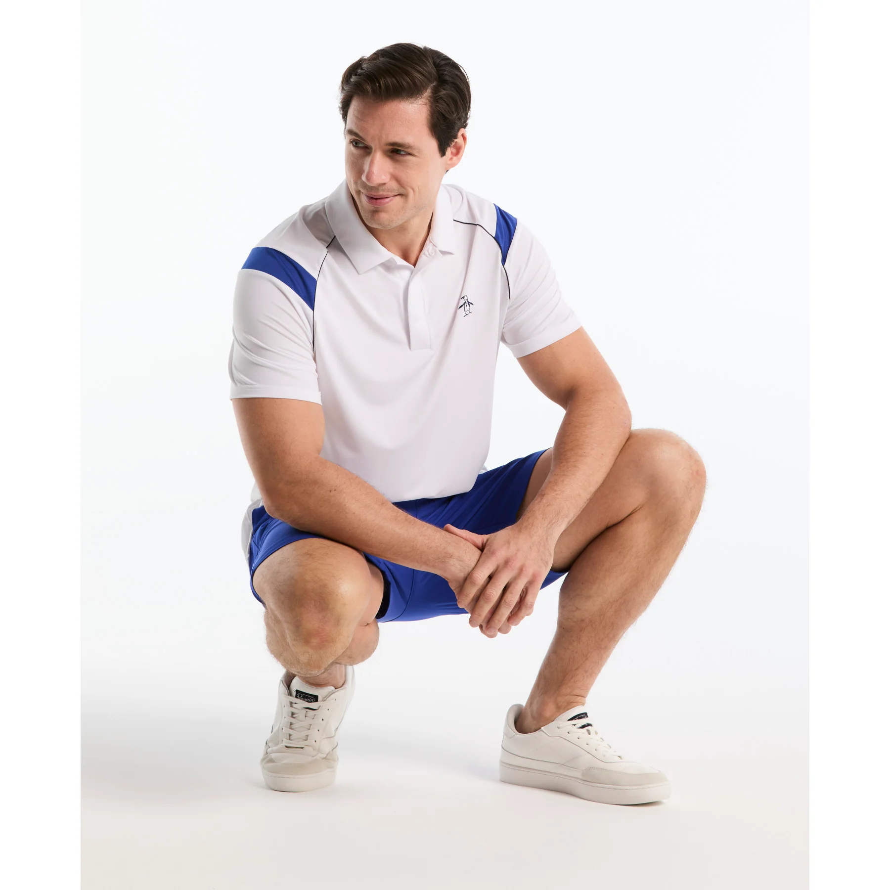 Raglan Stripe Tennis Polo In Bright White - Image 5