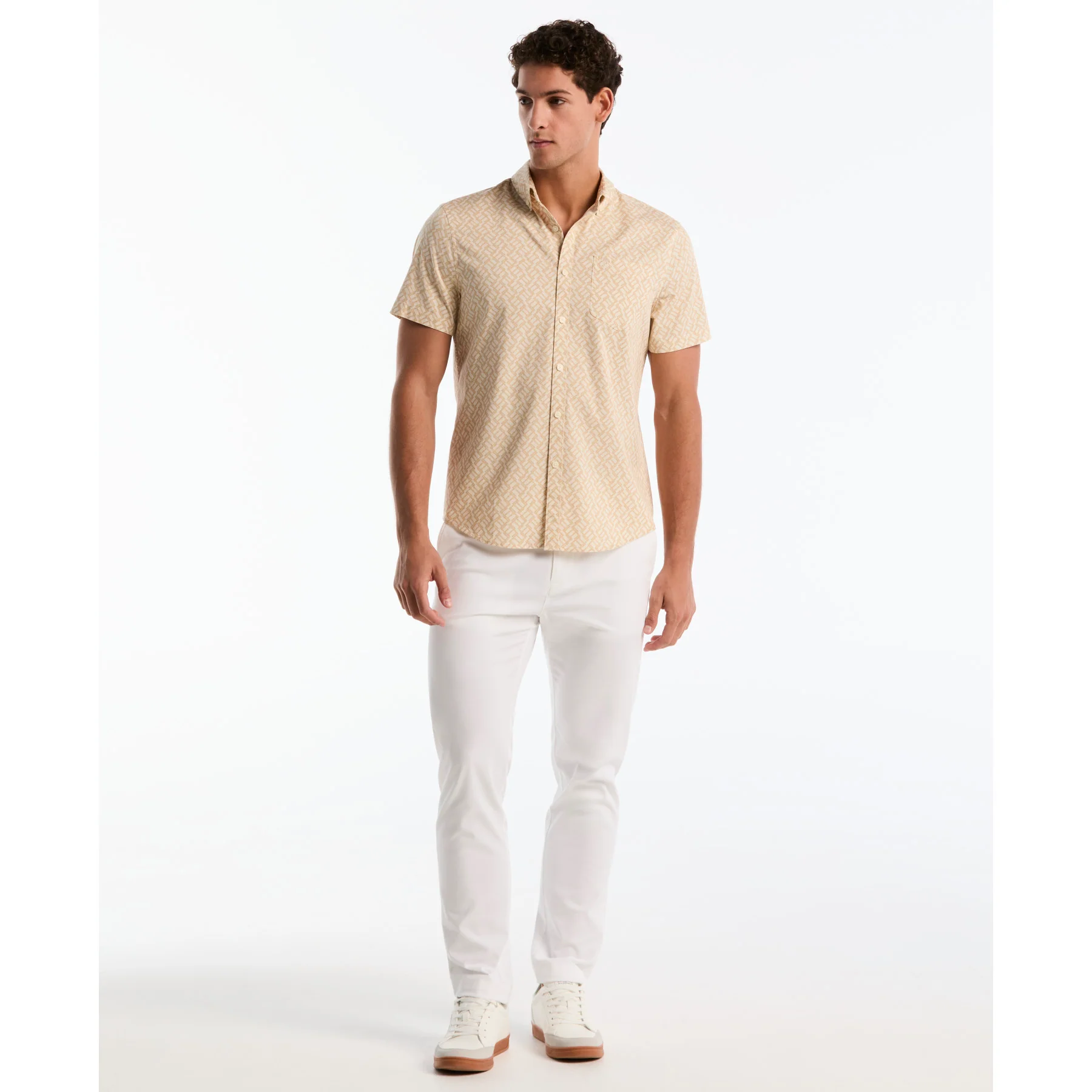 Rattan Stripe Short Sleeve Shirt In Birch - Image 2