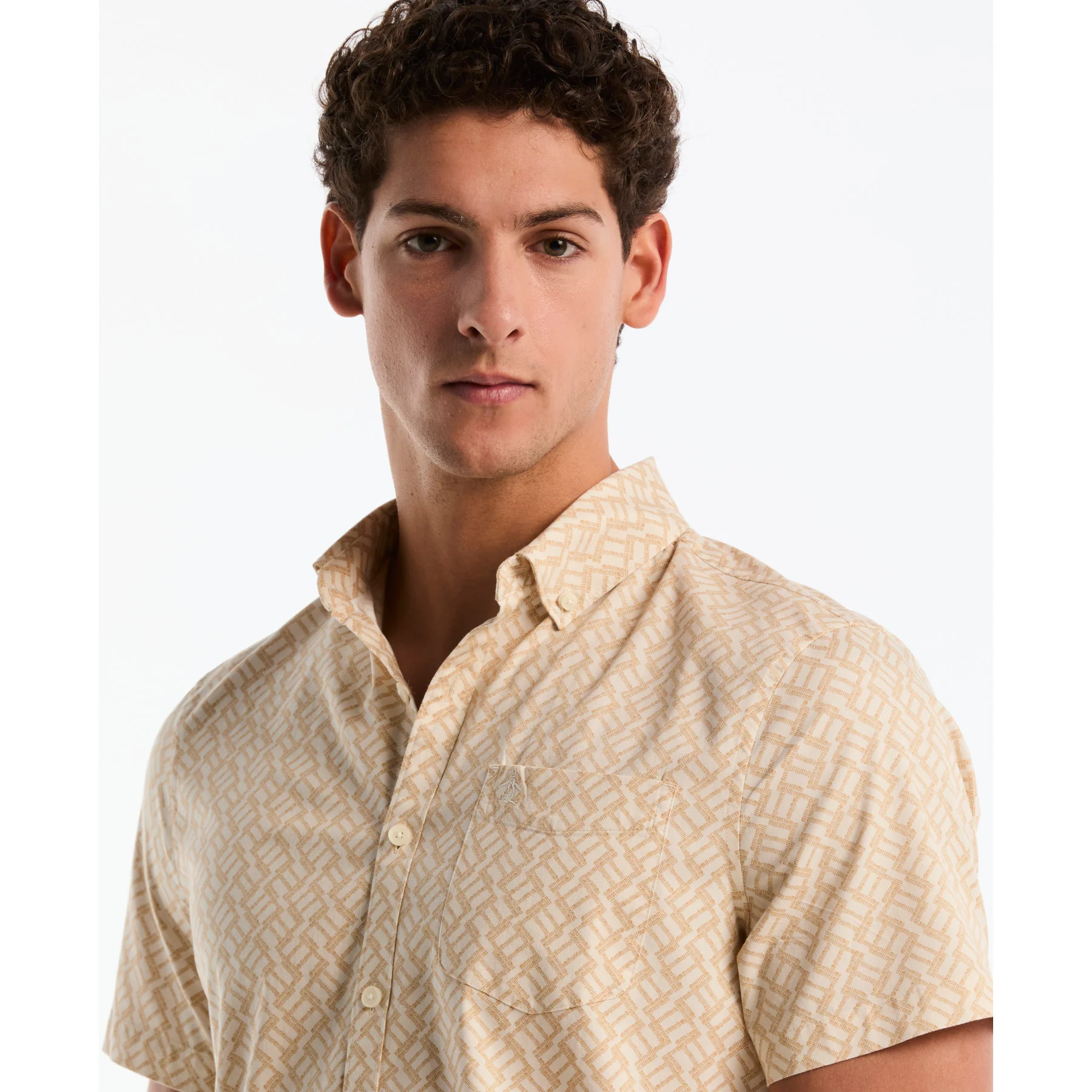 Rattan Stripe Short Sleeve Shirt In Birch - Image 4