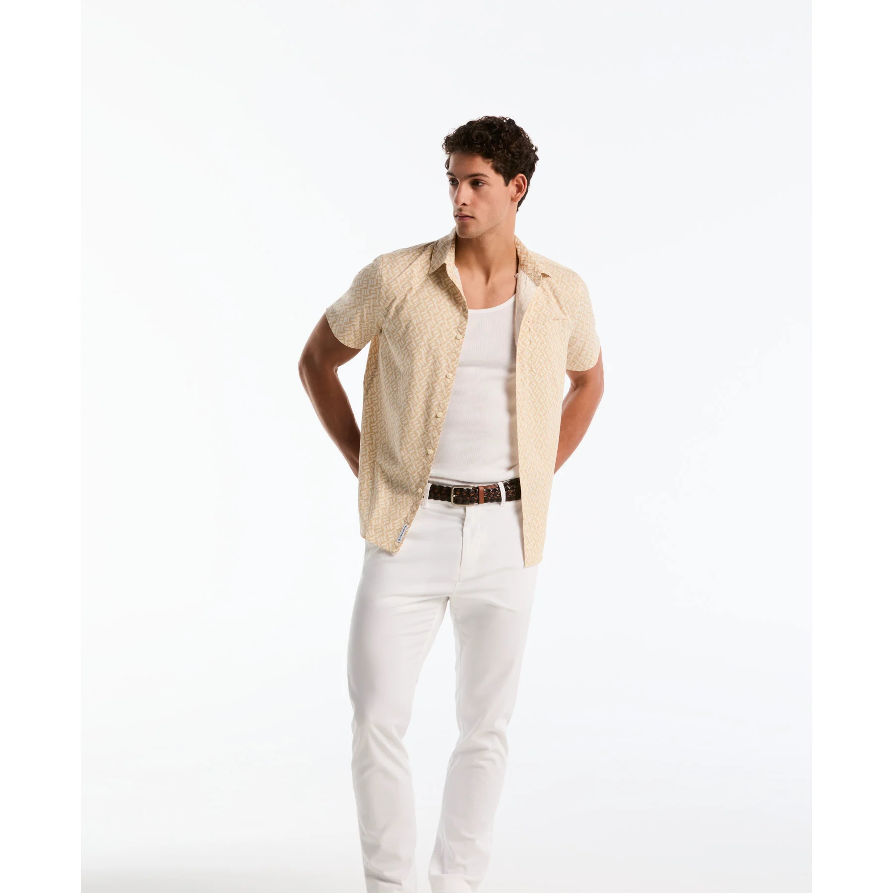 Rattan Stripe Short Sleeve Shirt In Birch - Image 5