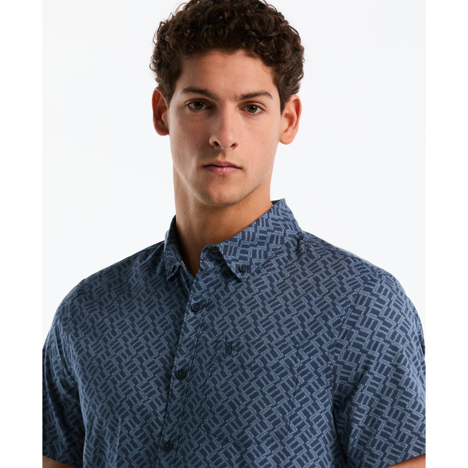 Rattan Stripe Short Sleeve Shirt In Sargasso Sea - Image 4