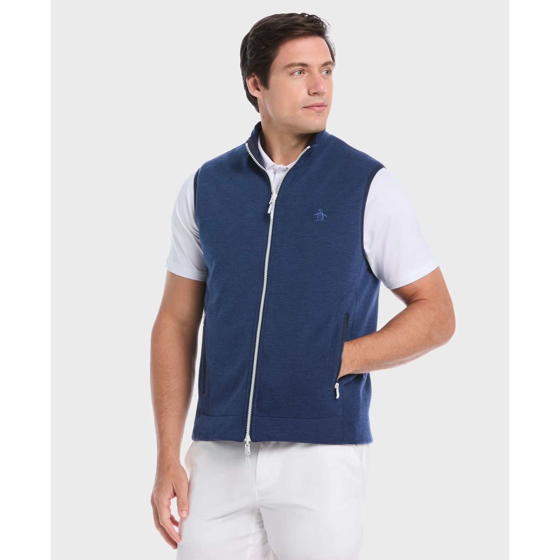 Reversible Insulated Golf Gilet In Black Iris - Image 5