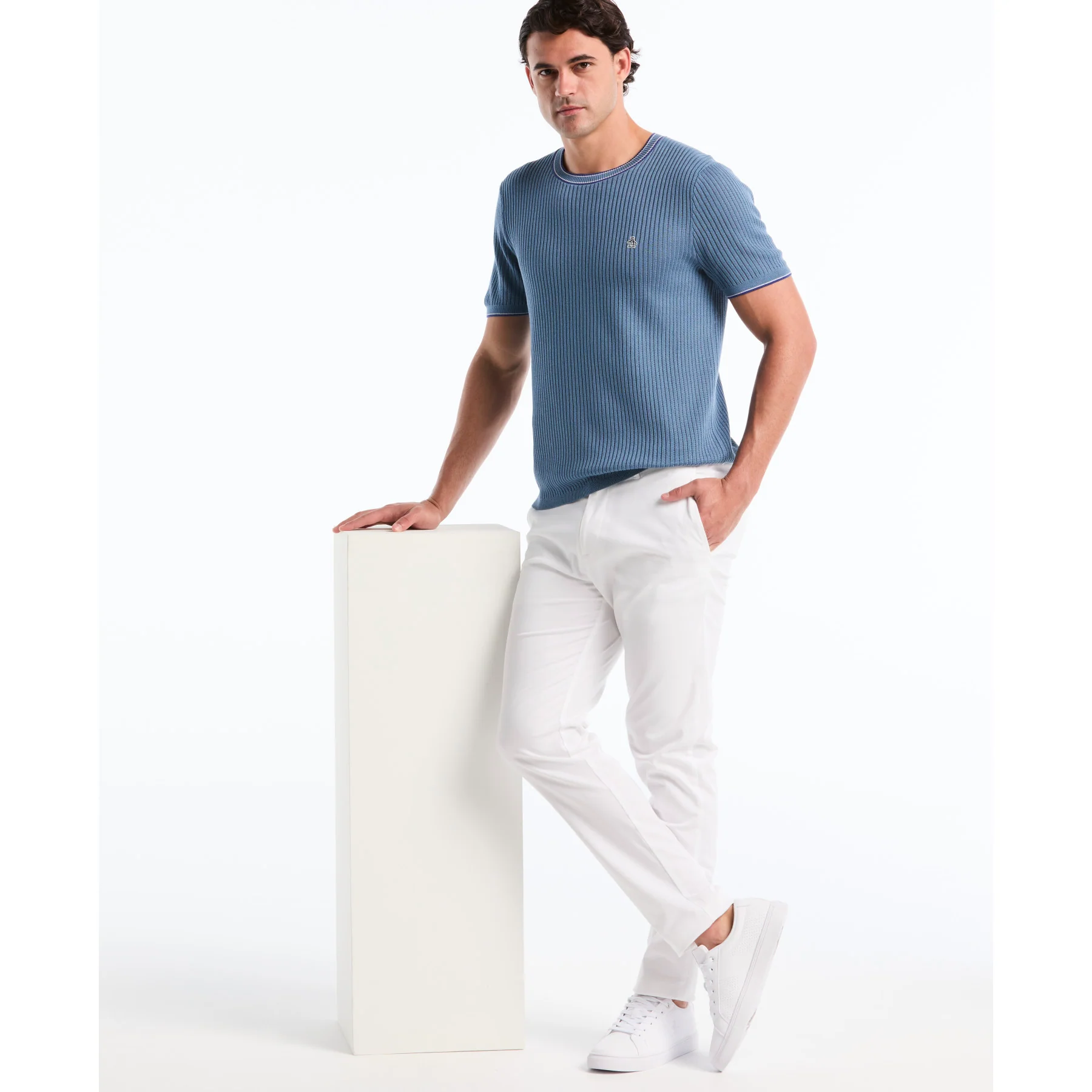 Ribbed Sweater T-Shirt In Copen Blue - Image 5