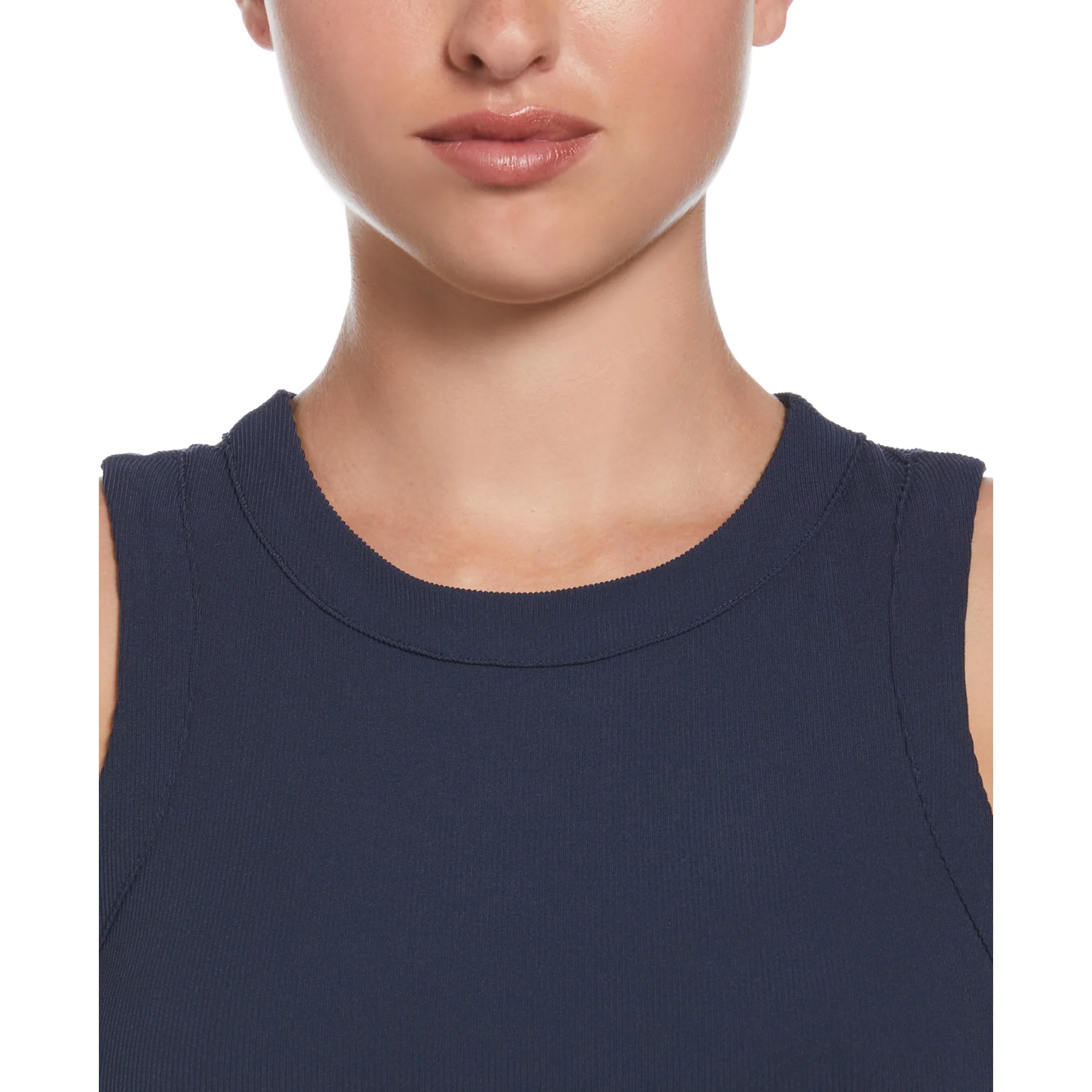 Women's Ribbed Tennis Tank Top In Black Iris - Image 3