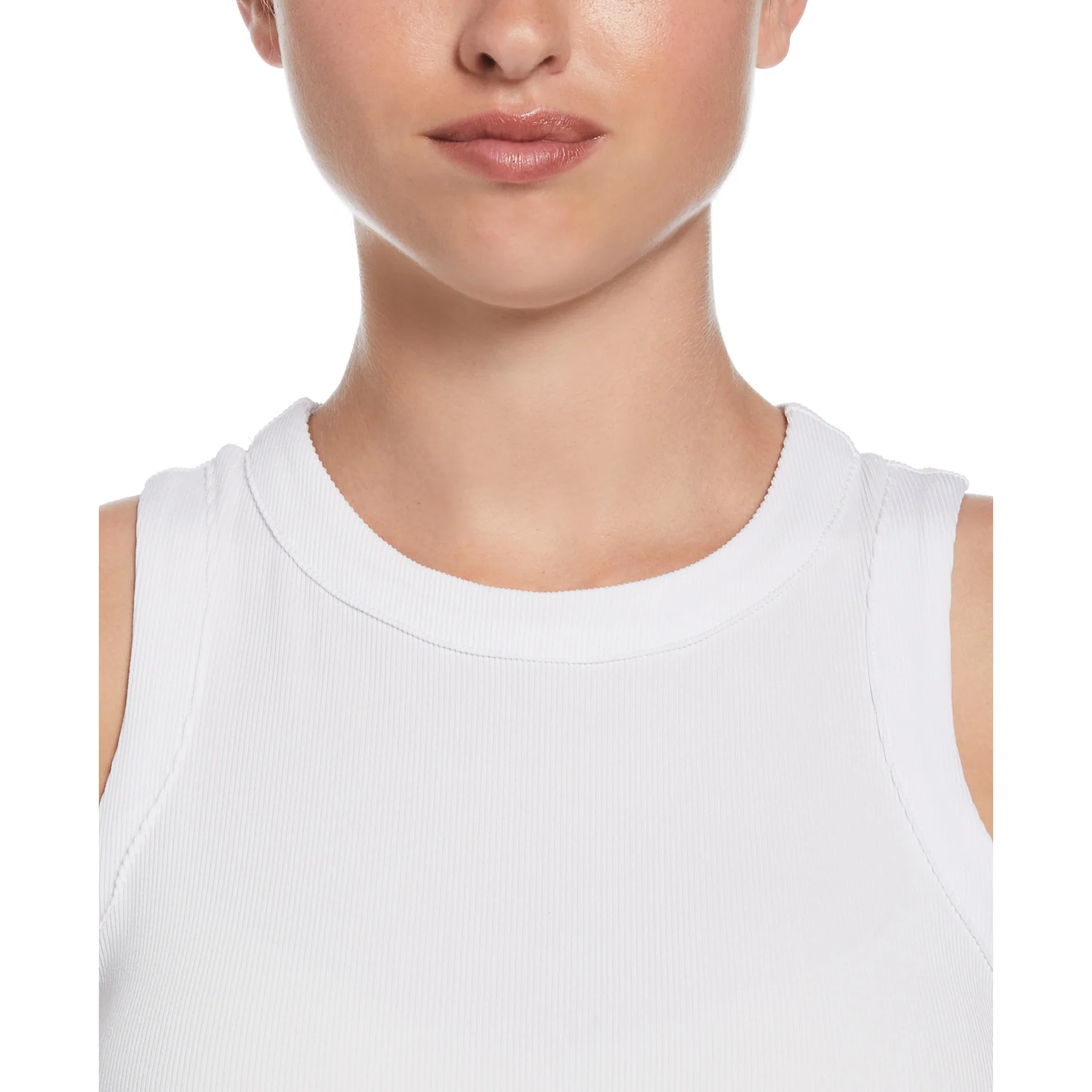 Women's Ribbed Tennis Tank Top In Bright White - Image 3