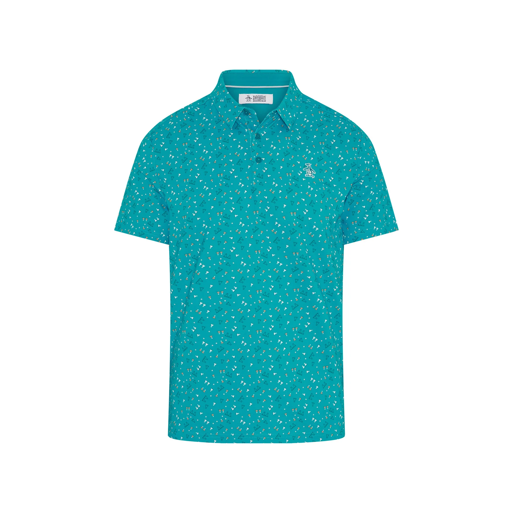Sake-Tini Print Golf Polo In Caribbean Sea - Image 5
