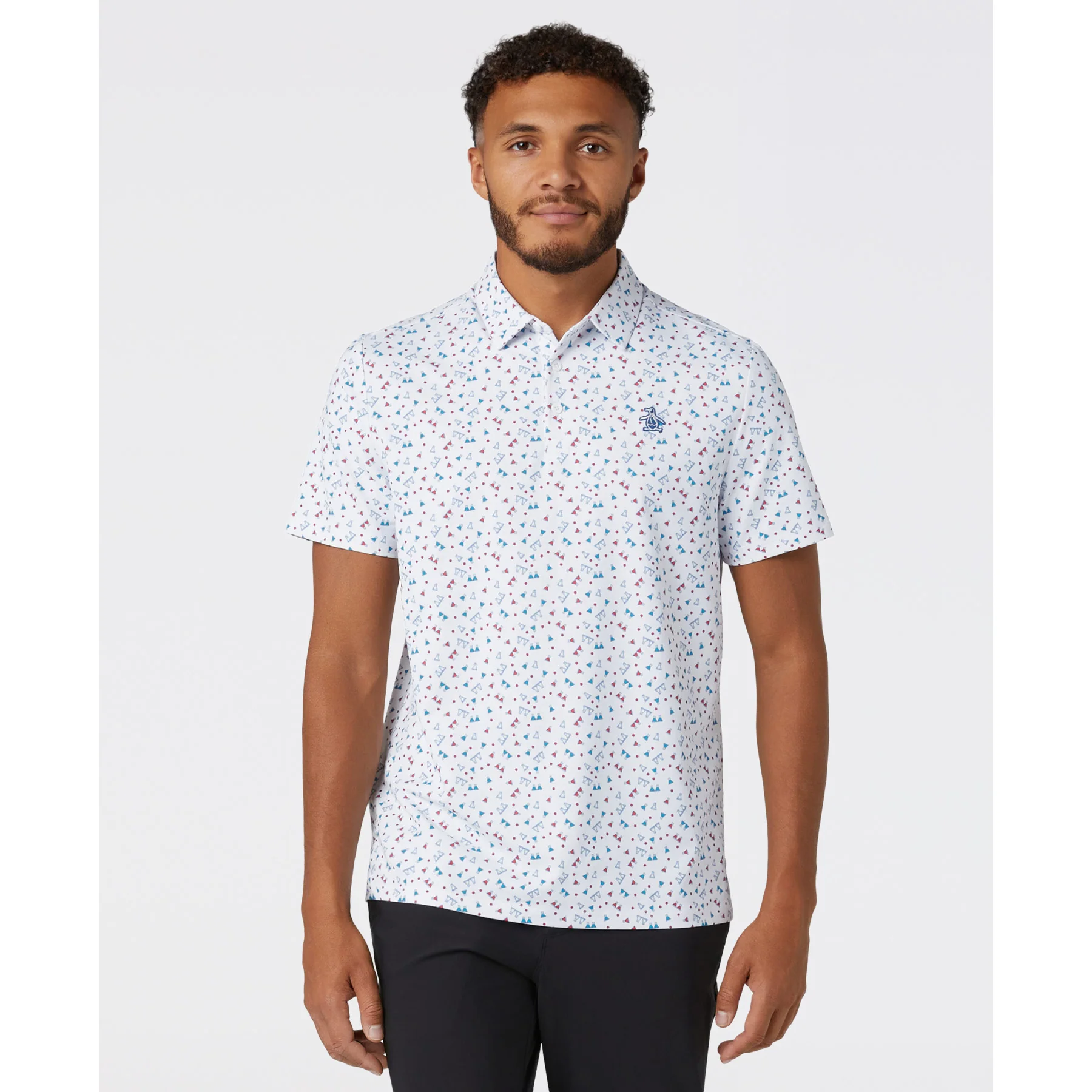 Sake-Tini Print Golf Polo In Bright White