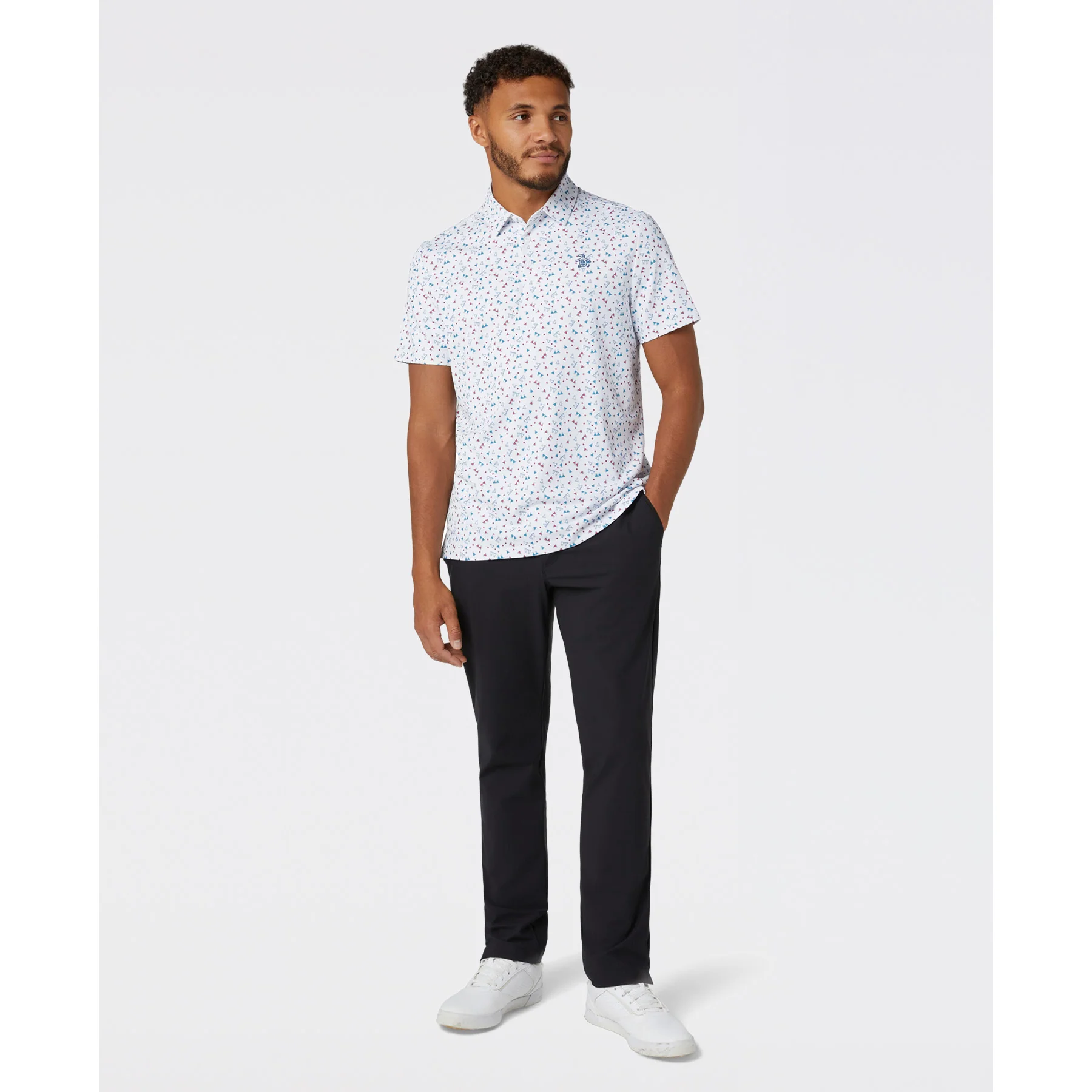 Sake-Tini Print Golf Polo In Bright White - Image 4