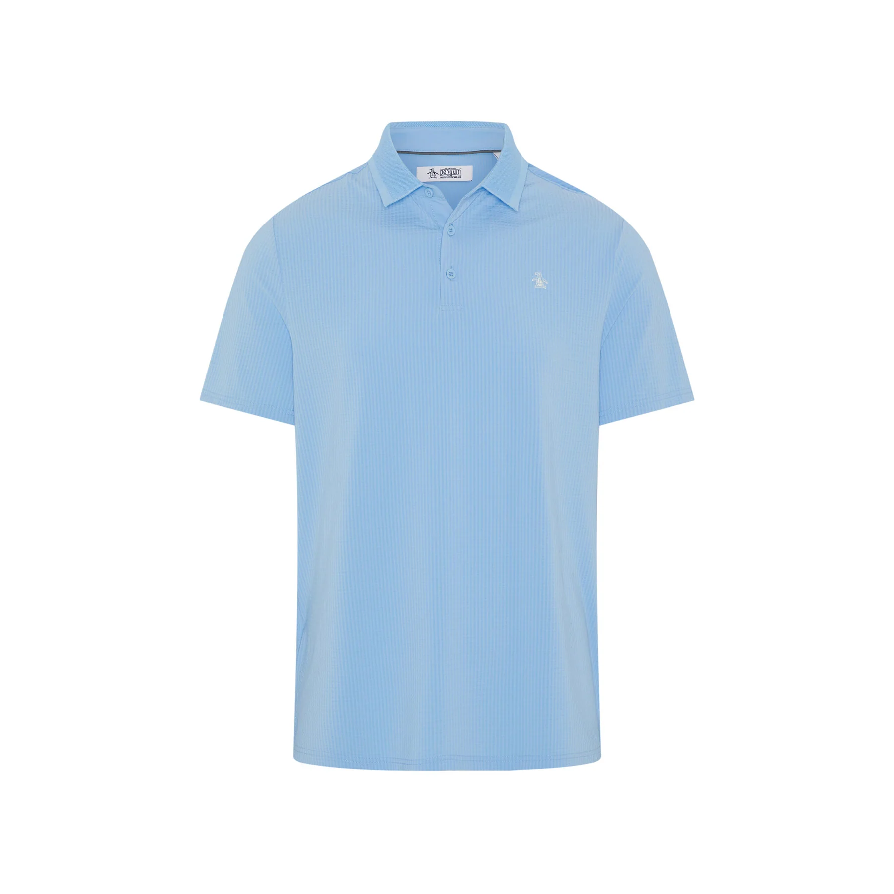 Seersucker Driver's Golf Polo In Baby Blue Jay - Image 6