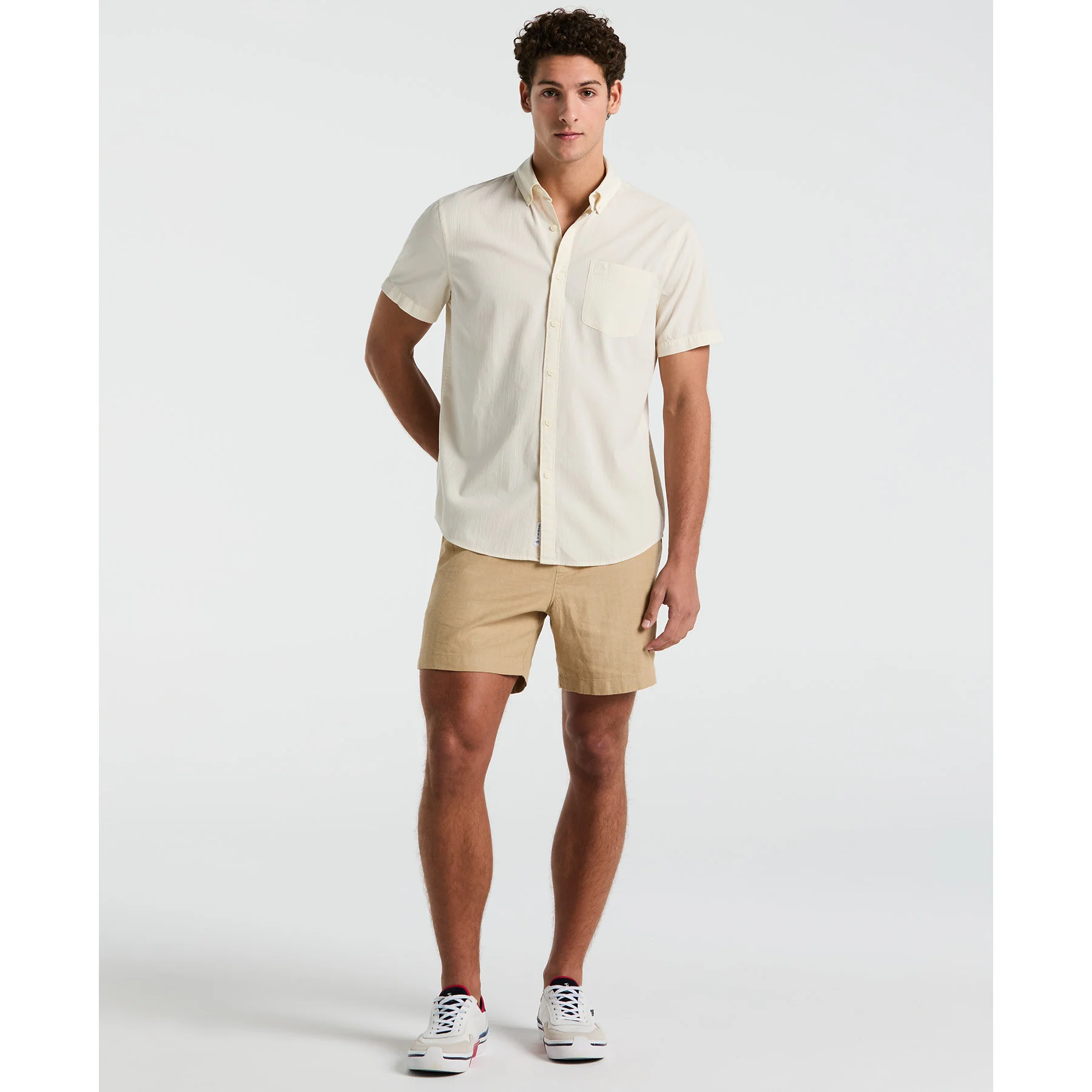 Seersucker Short Sleeve Shirt In Birch - Image 4