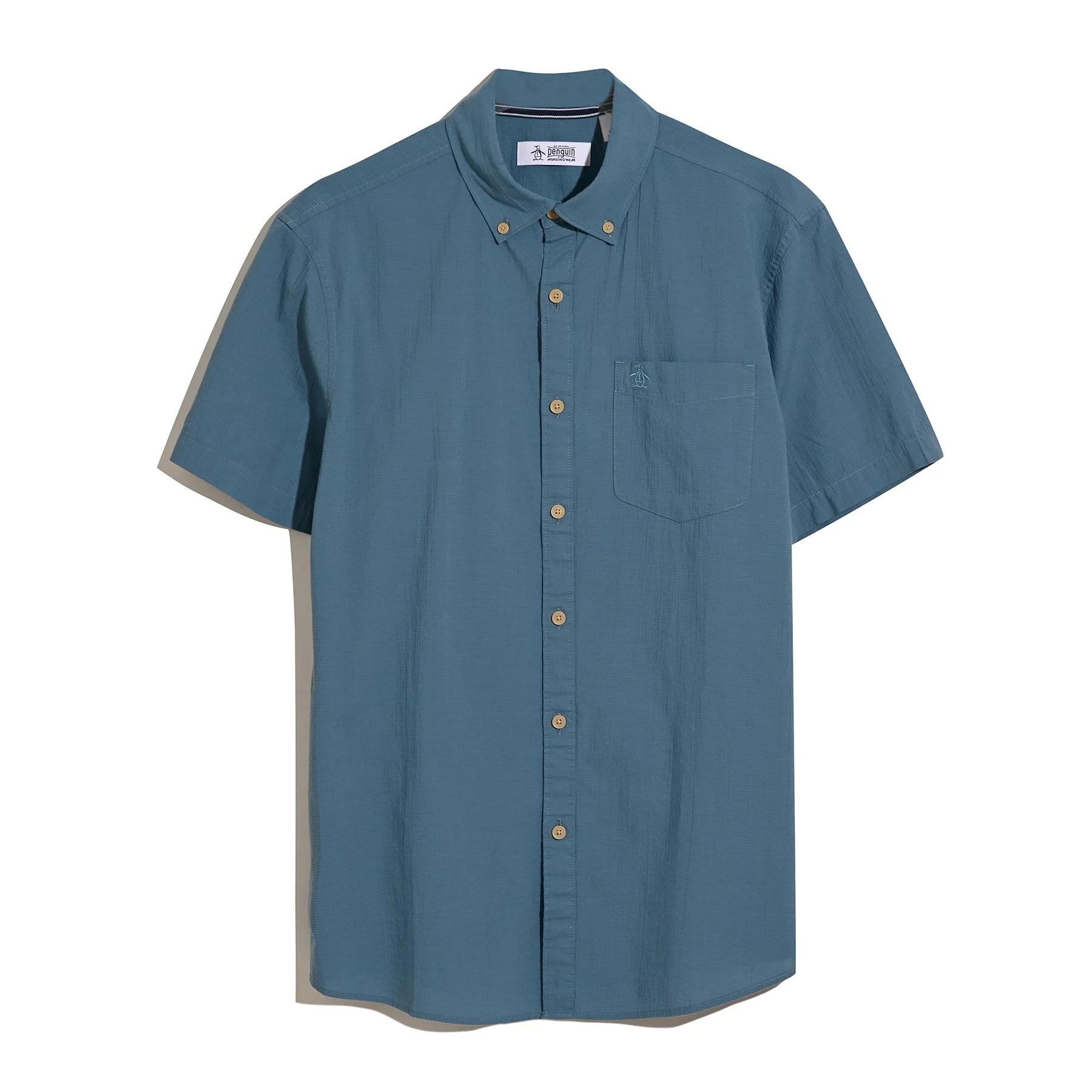 Seersucker Short Sleeve Shirt In Copen Blue - Image 5