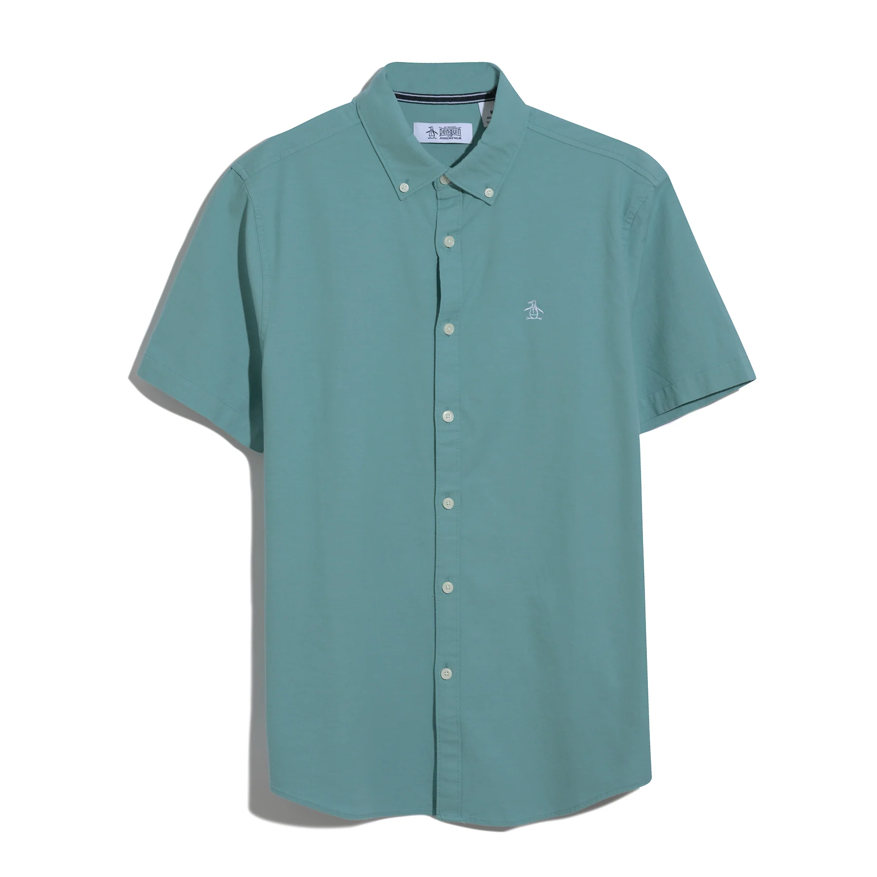 Short Sleeve Oxford Shirt In Aquarelle - Image 6