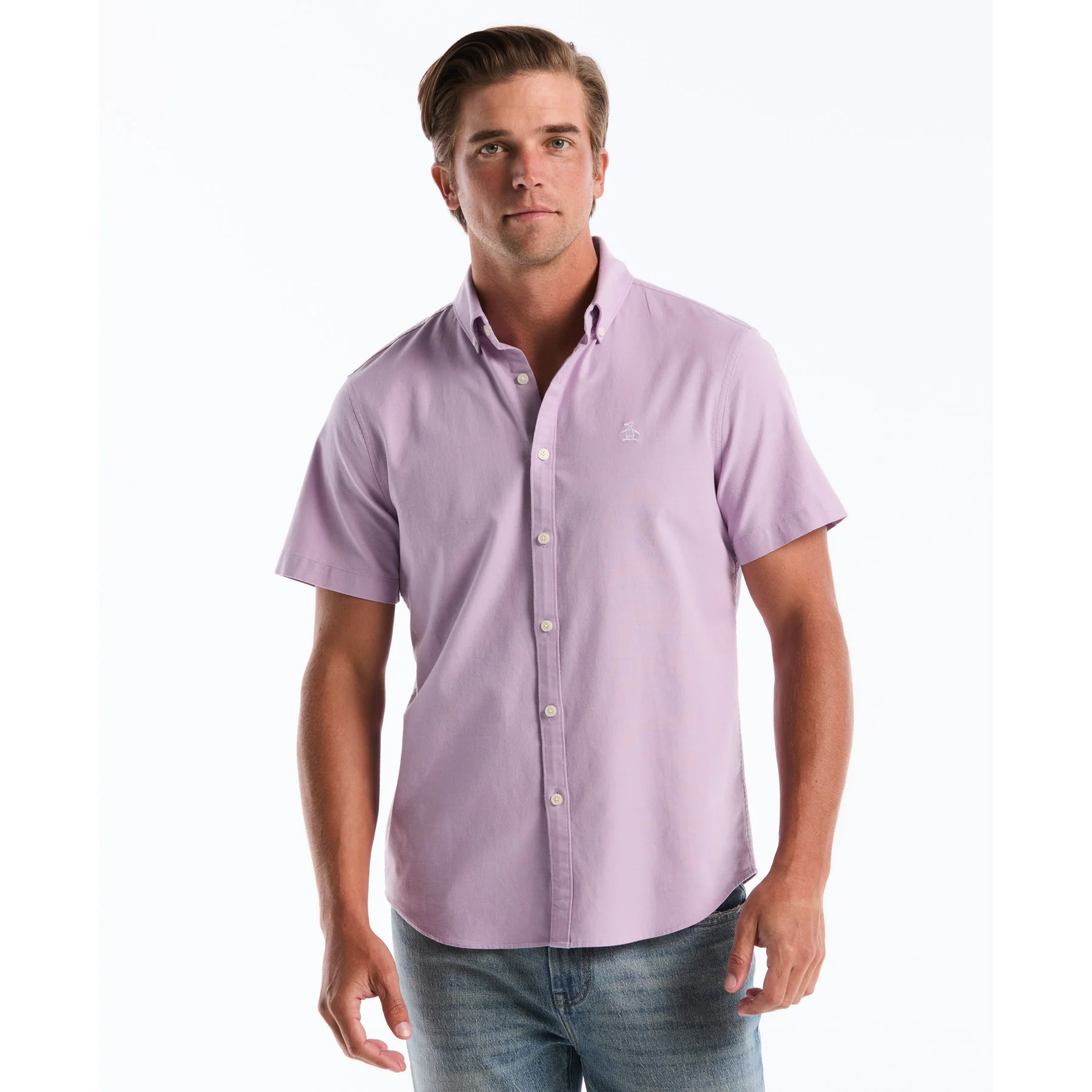 Short Sleeve Oxford Shirt In Lavendula