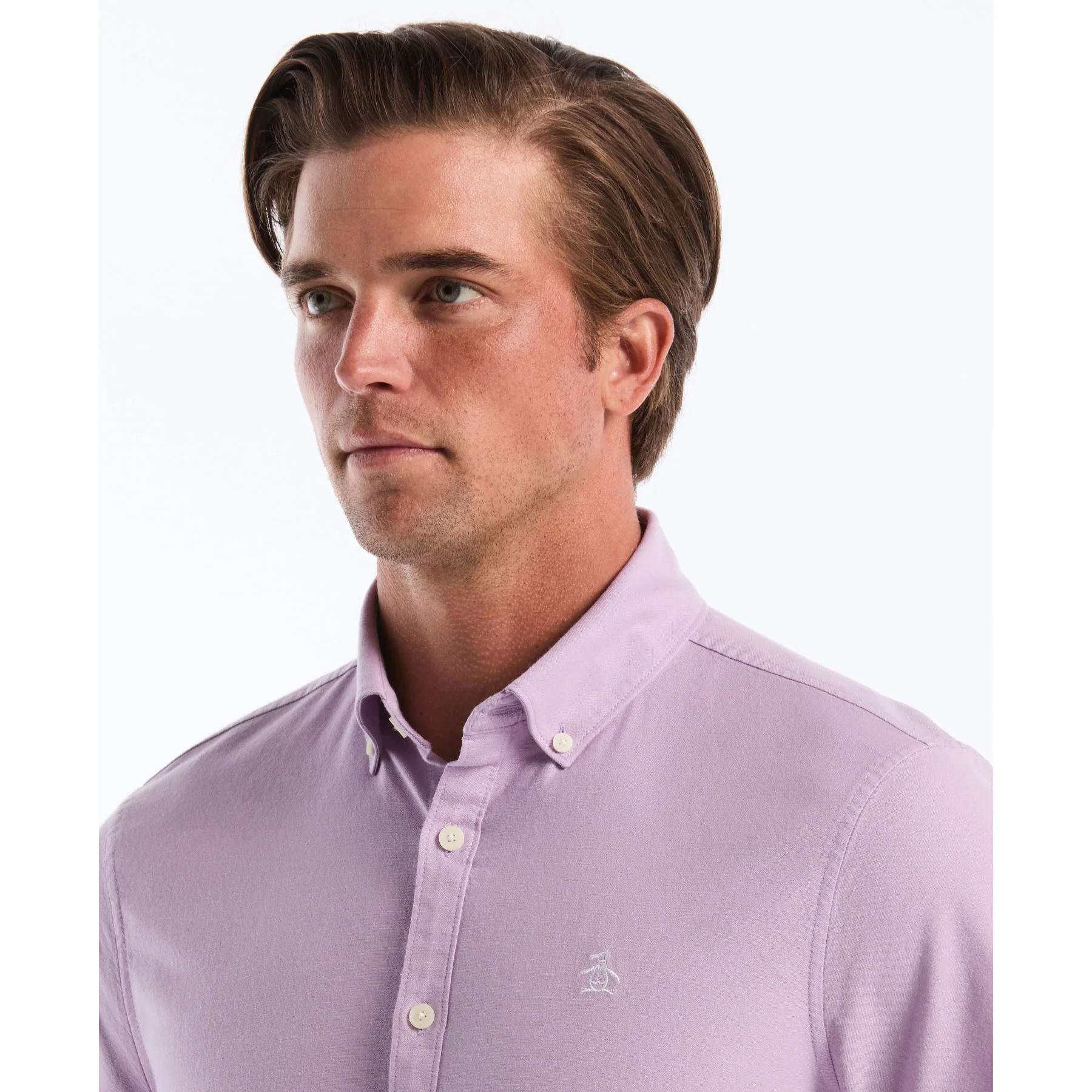 Short Sleeve Oxford Shirt In Lavendula - Image 3