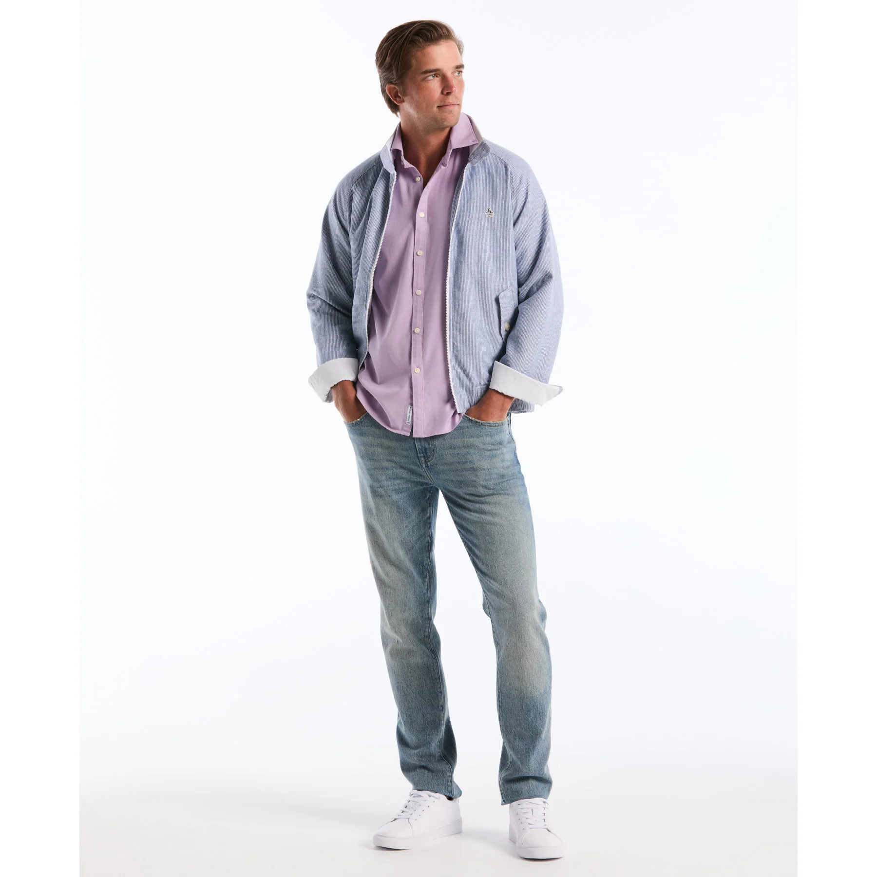 Short Sleeve Oxford Shirt In Lavendula - Image 5