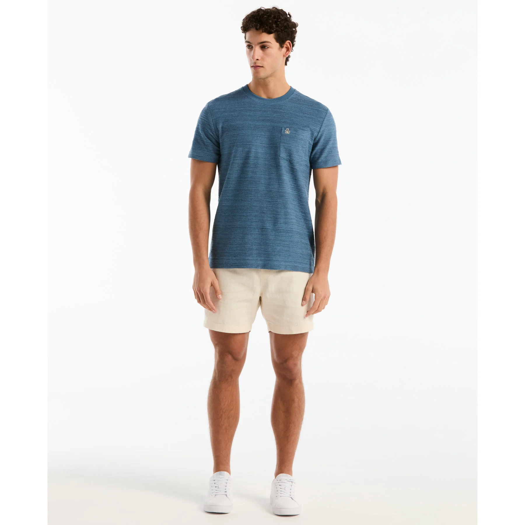 Space Dyed Slub T-Shirt In Copen Blue - Image 2