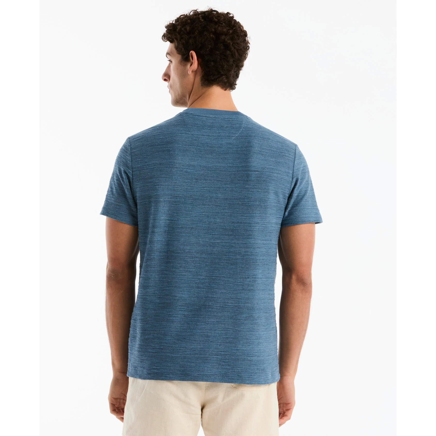 Space Dyed Slub T-Shirt In Copen Blue - Image 3
