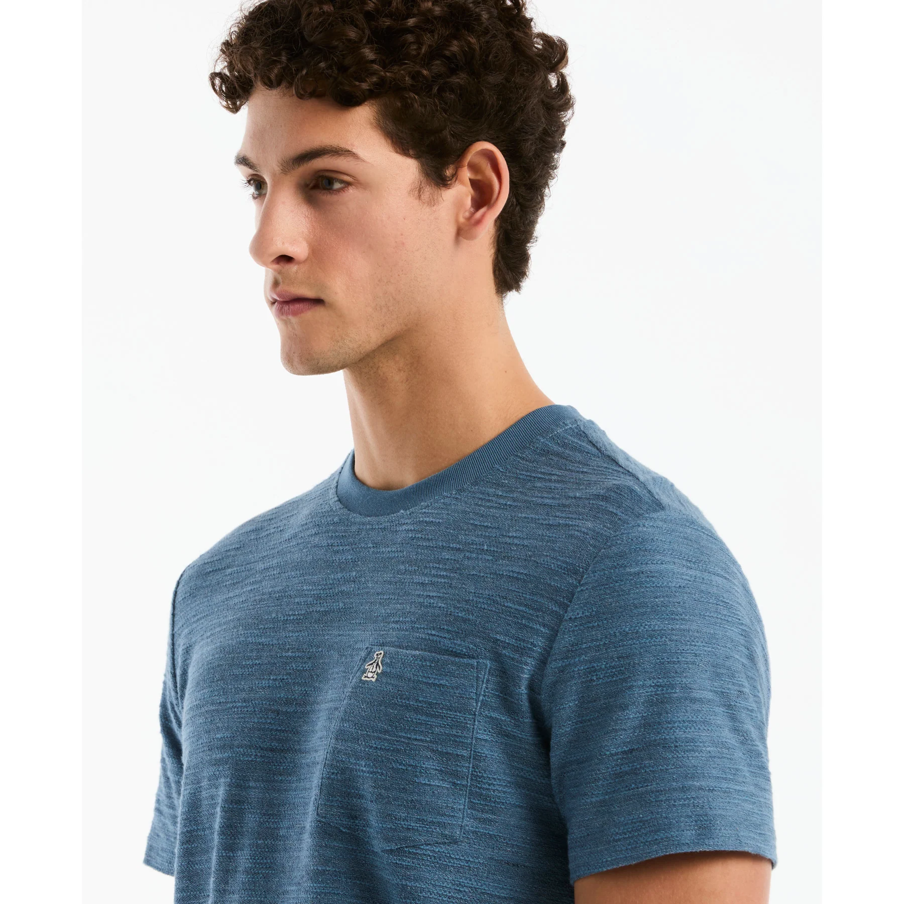 Space Dyed Slub T-Shirt In Copen Blue - Image 4